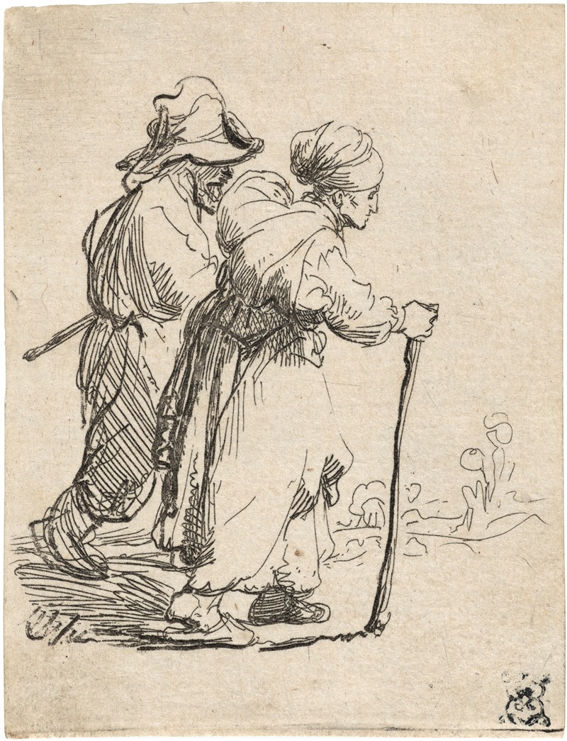 Rembrandt's 'Two Tramps, a Man and a Woman' captures a moment of everyday life.