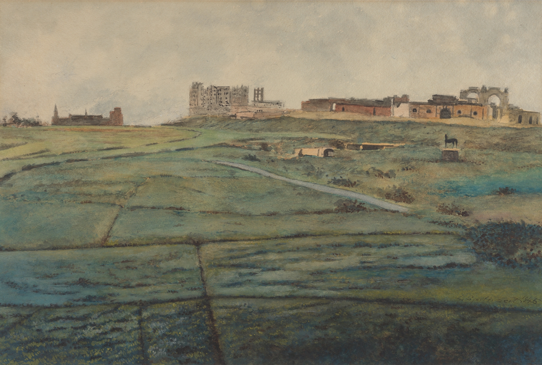 De Wellingtonrenbaan en het Royal Palace Hotel te Oostende kort na de Tweede Wereldoorlog, by Léon Spilliaert, public domain