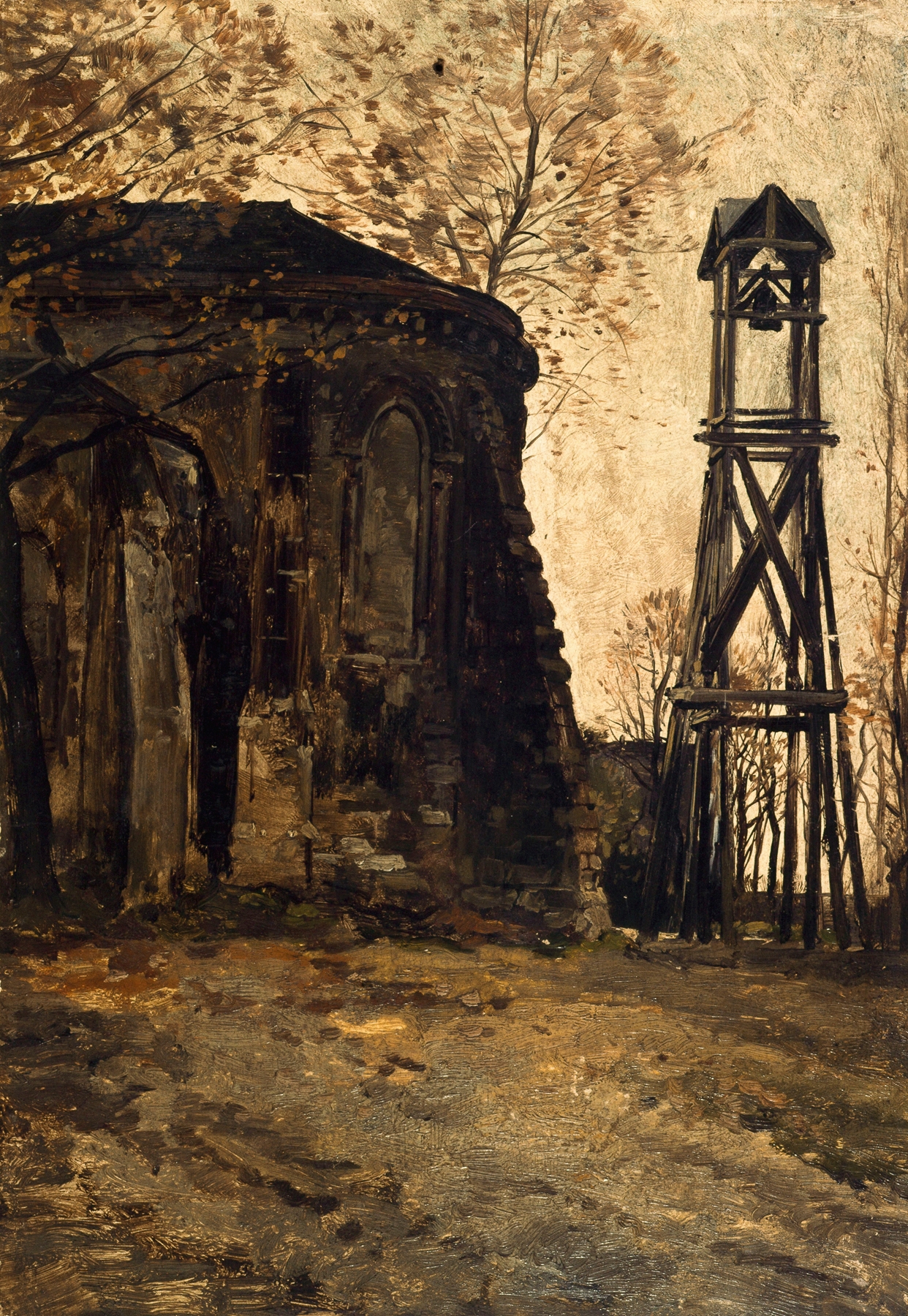 Le chevet de l’église Saint-Pierre-de-Montmartre, oil on canvas by Edmond Charles Joseph Yon