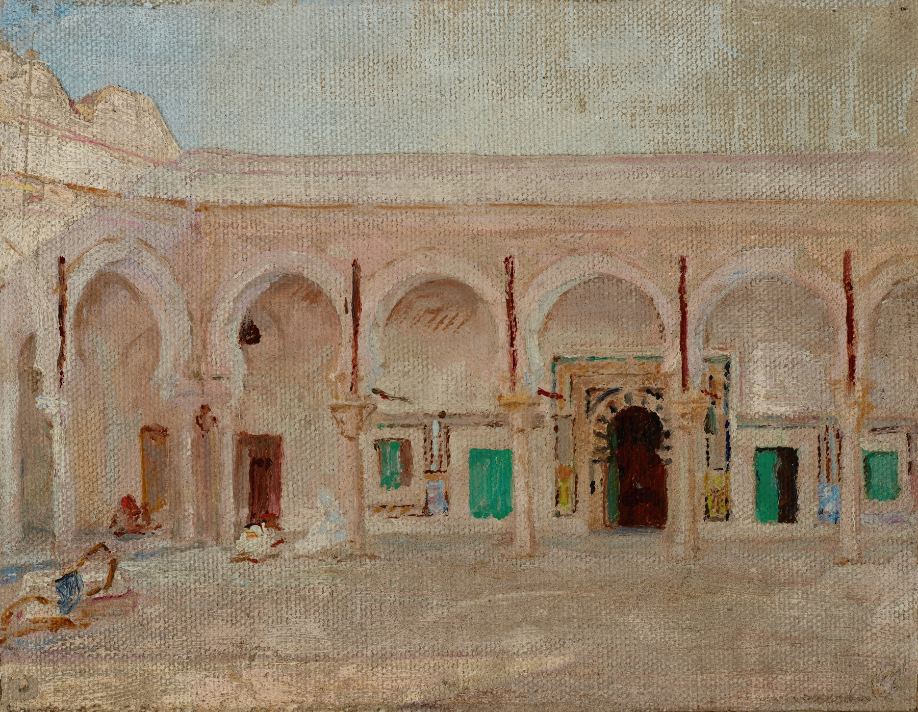 Kairouan (Courtyard in the Mosque of the Sword), by Jan Ciągliński, public domain