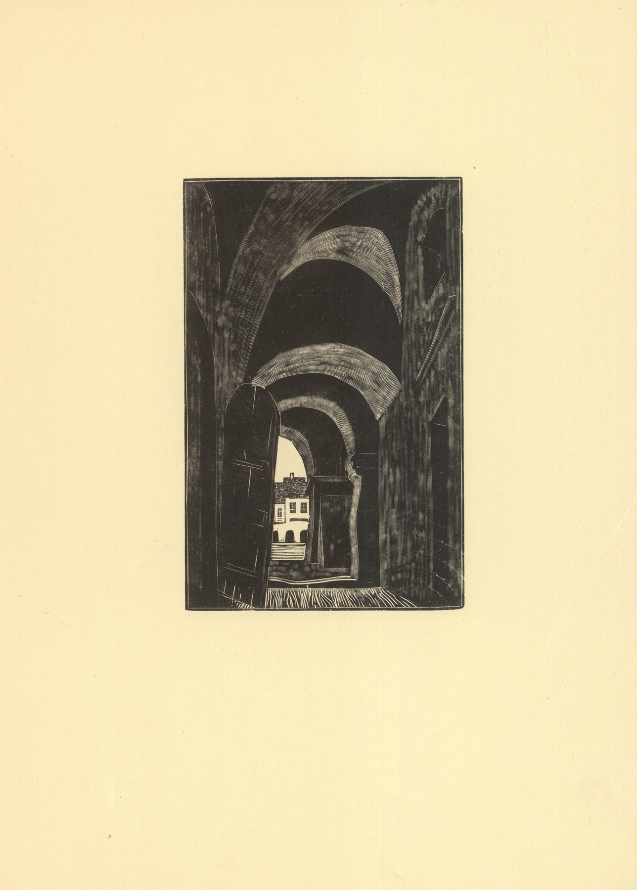 Expressionism artwork by Tadeusz Cieślewski, Zamość Pl.5, featuring architecture and dramatic light.