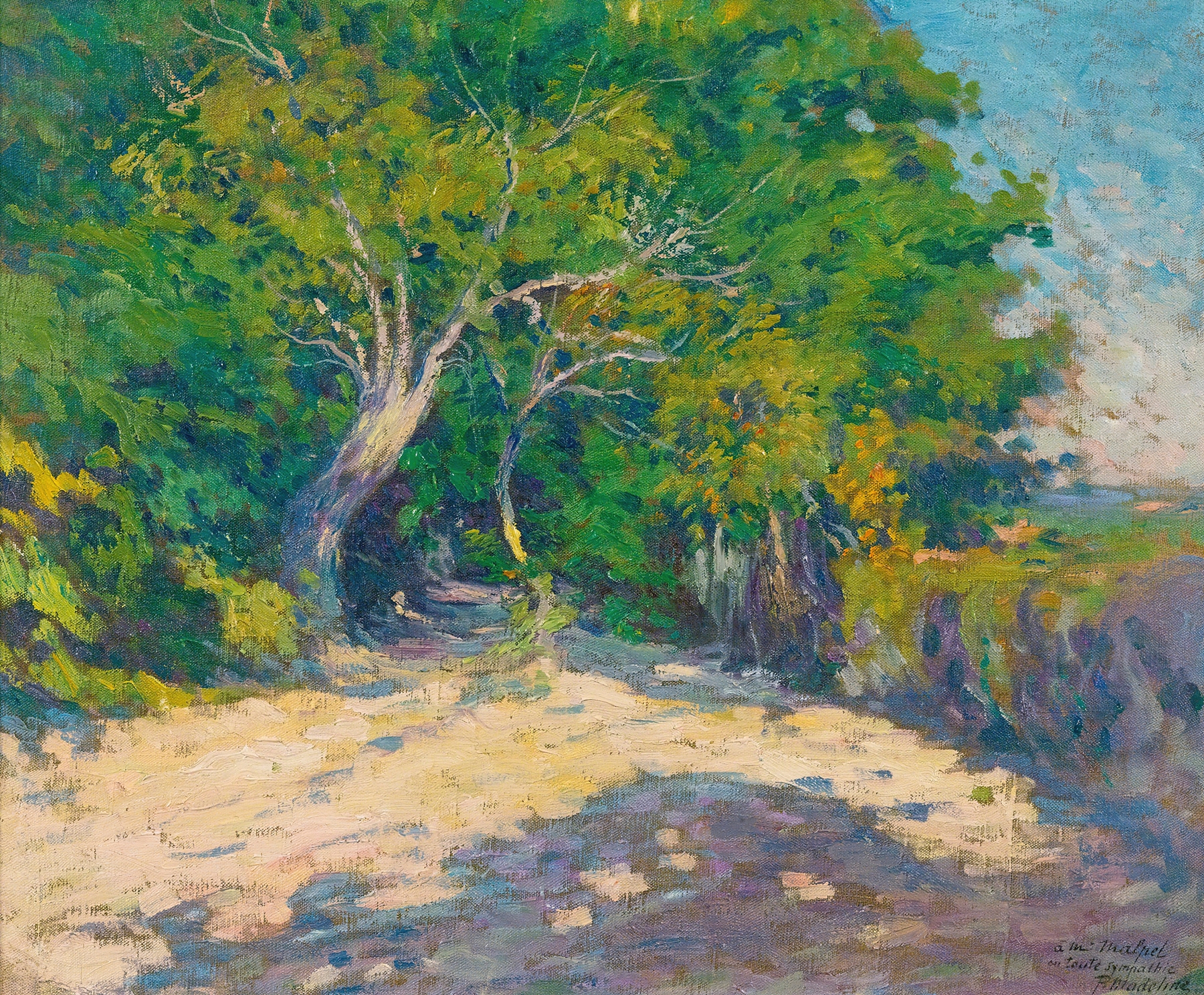 Landscape by Paul Madeline, Post-Impressionism, featuring vibrant colors and emotional depth.