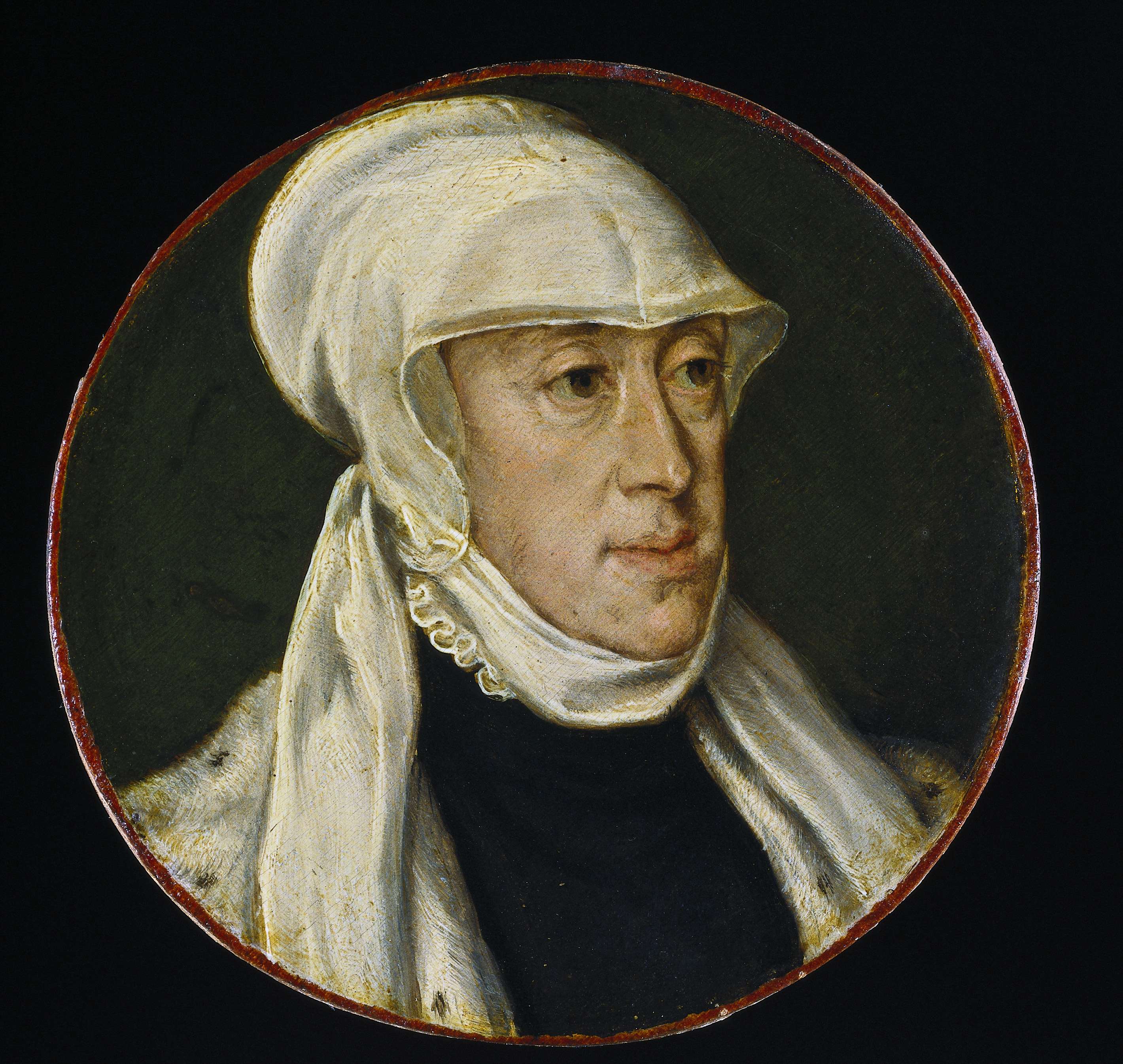 Portrait of Maria of Hungary, Regent of the Netherlands, oil on panel by Unknown Artist