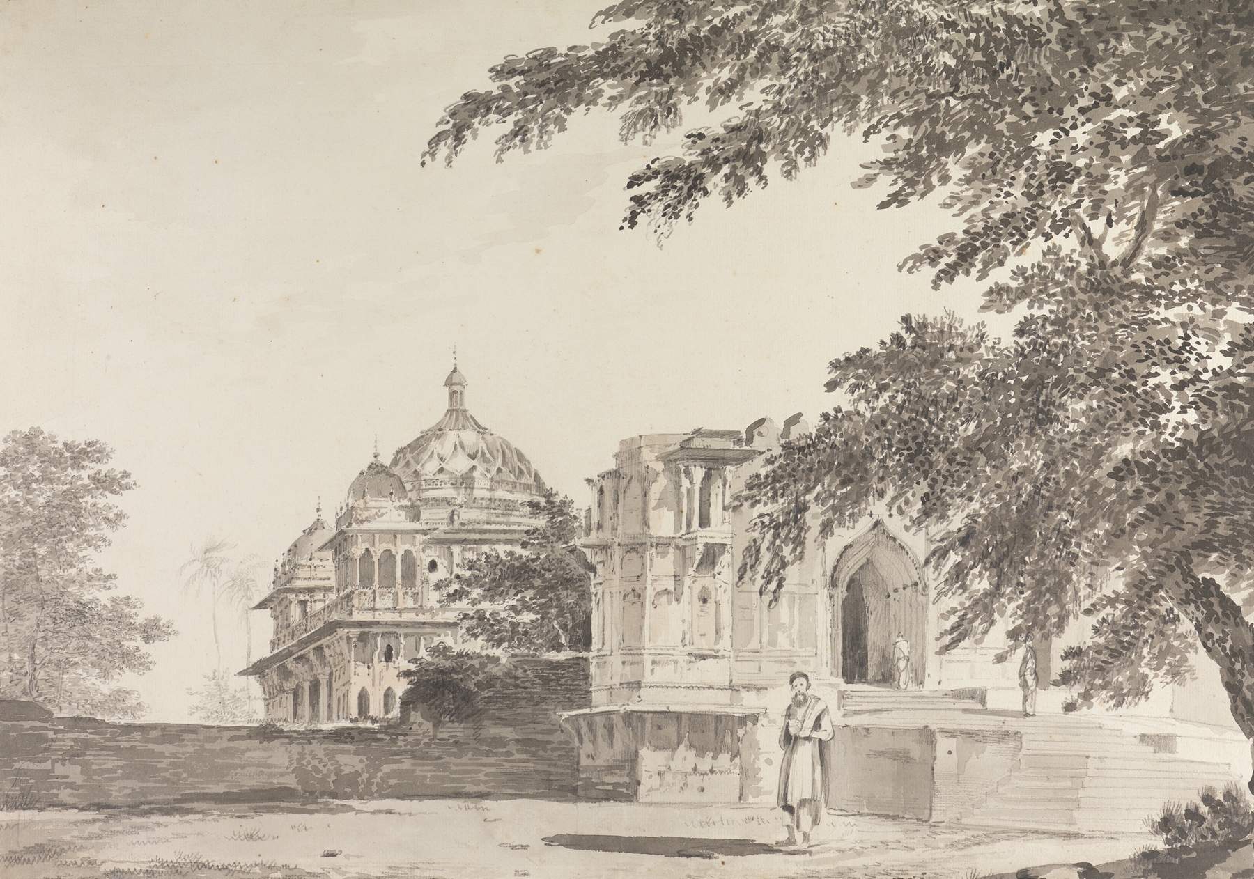 Drawing by William Hodges depicting a serene landscape with light and nature.