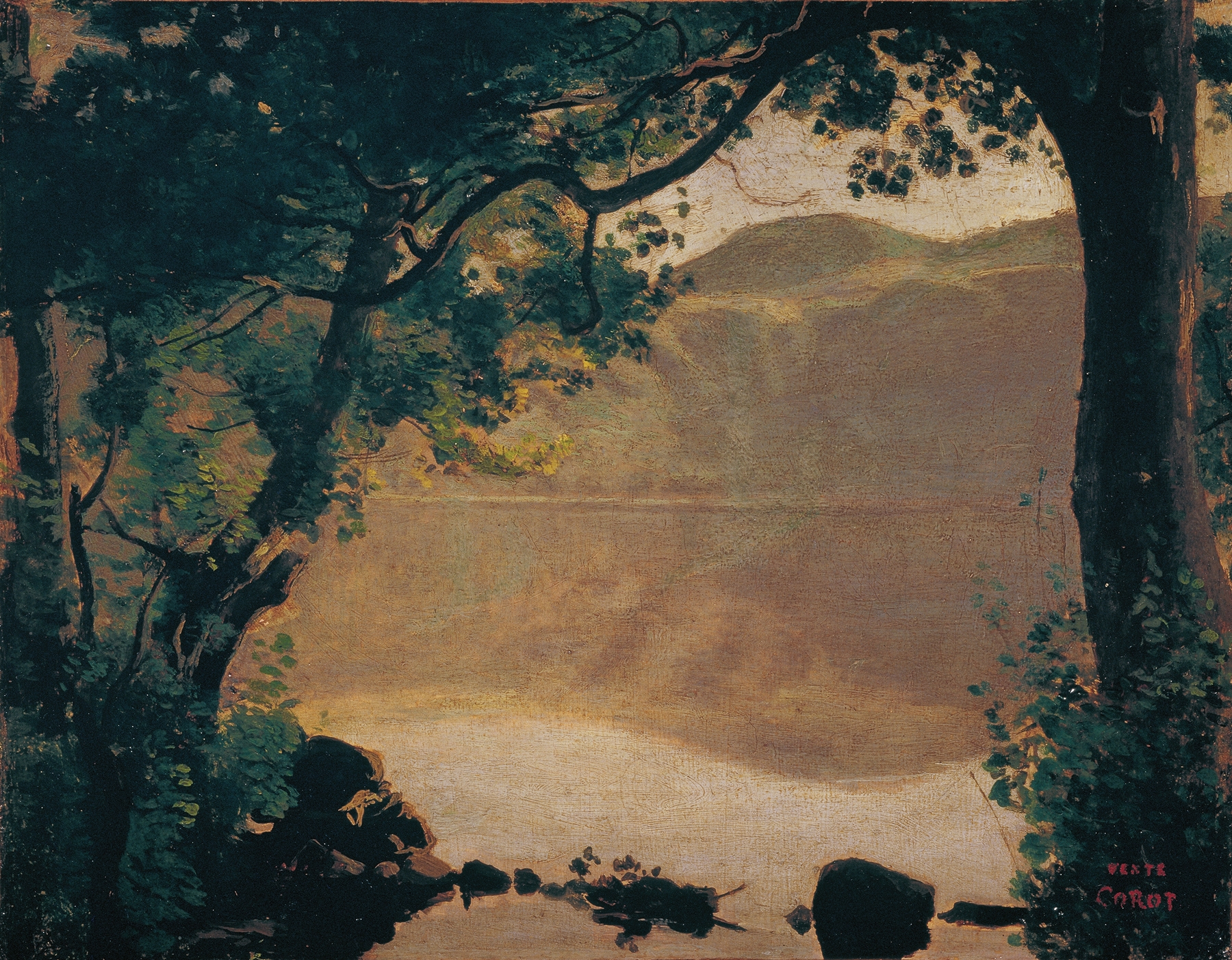 Der Nemisee, by Jean-Baptiste-Camille Corot, public domain