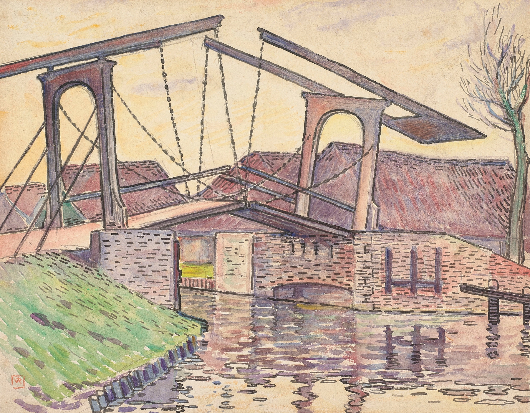 Pont en Hollande, by Theo van Rysselberghe, public domain