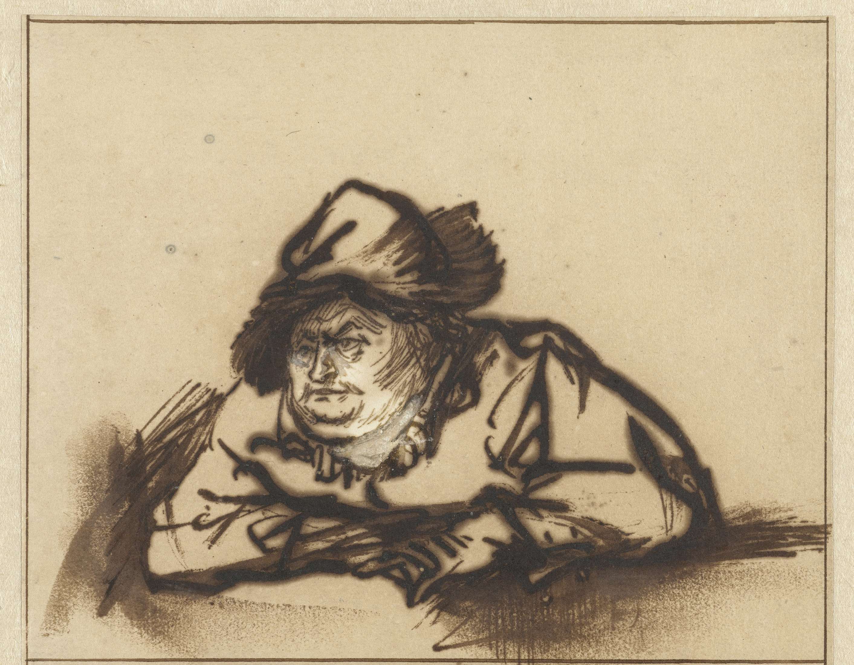 Willem Bartholsz Ruyter as a peasant, iron medium, by Rembrandt van Rijn