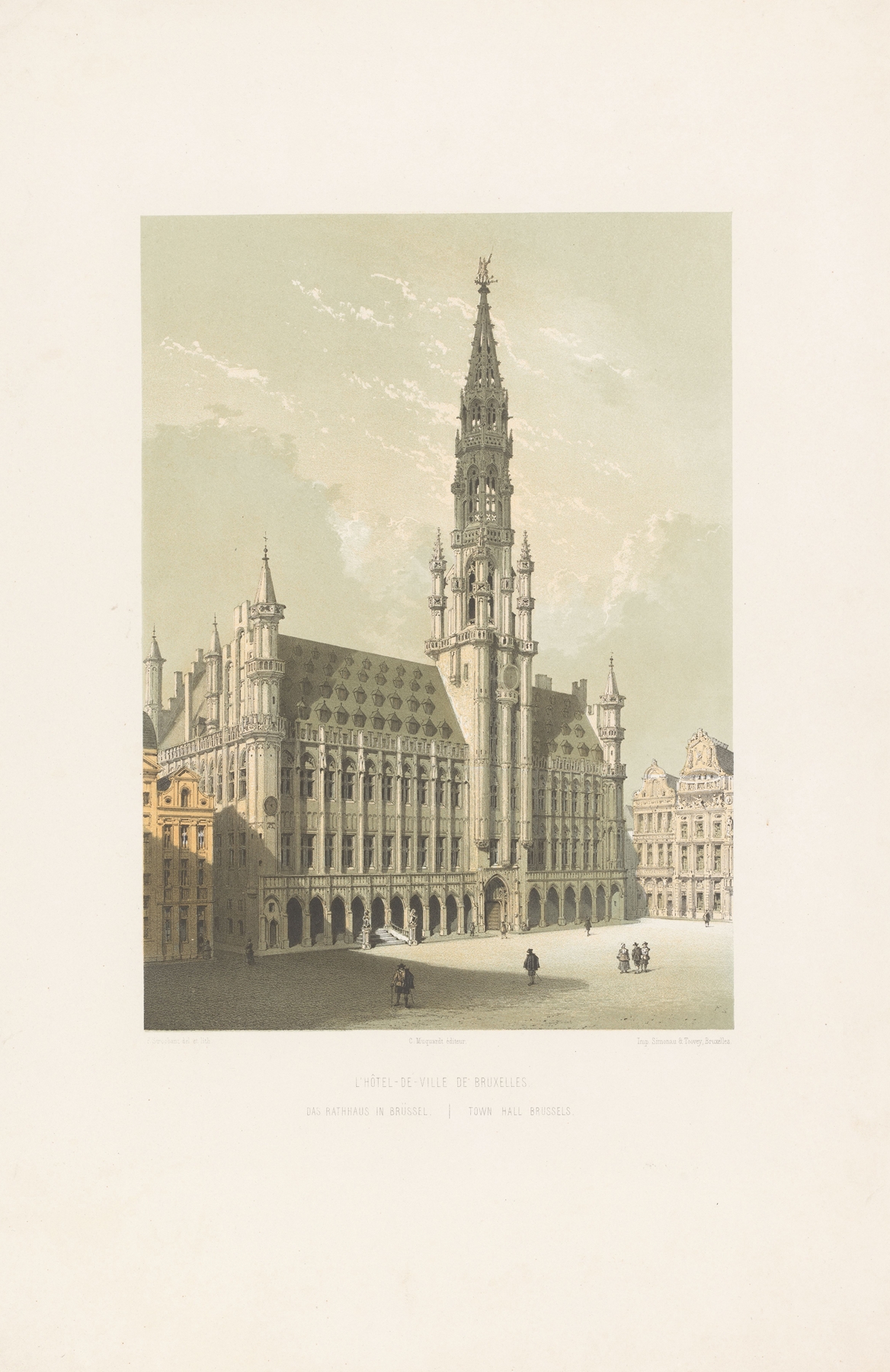 Town Hall Brussels by François Stroobant, oil on canvas