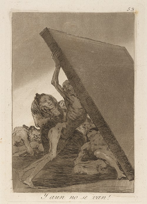 Francisco de Goya's 'Y aun no se van!' captures a moment of tension and emotion.