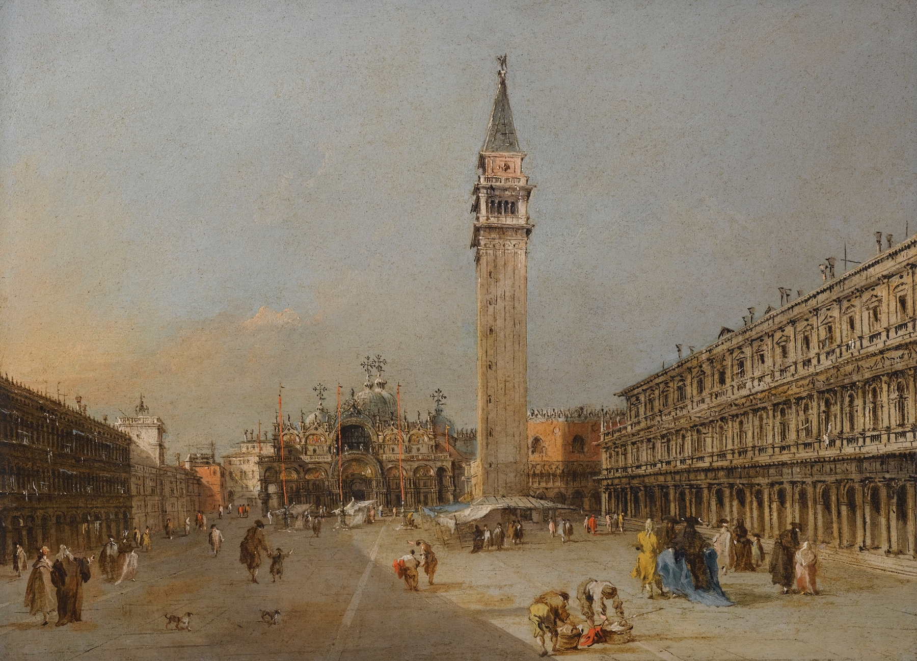 The Piazza San Marco With The Basilica And Campanile, by Francesco Guardi, public domain