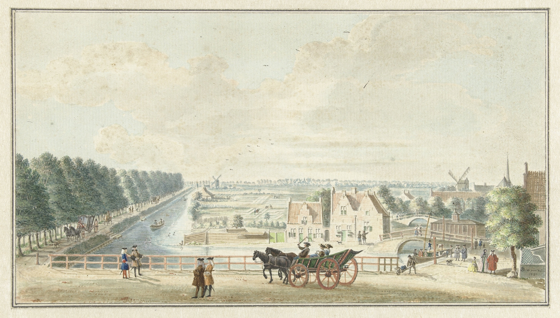 Gezicht van de Wal bij de Catharijnepoort te Utrecht, by Jan de Beijer, public domain