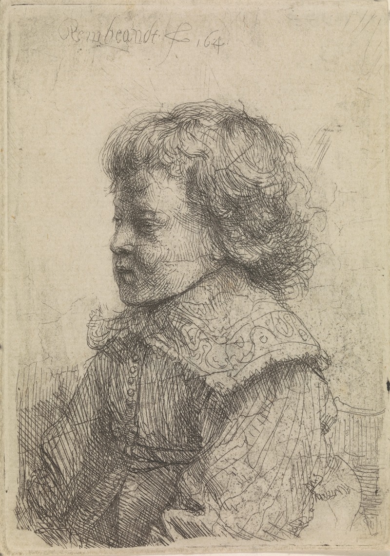A profile portrait of a young boy by Rembrandt.