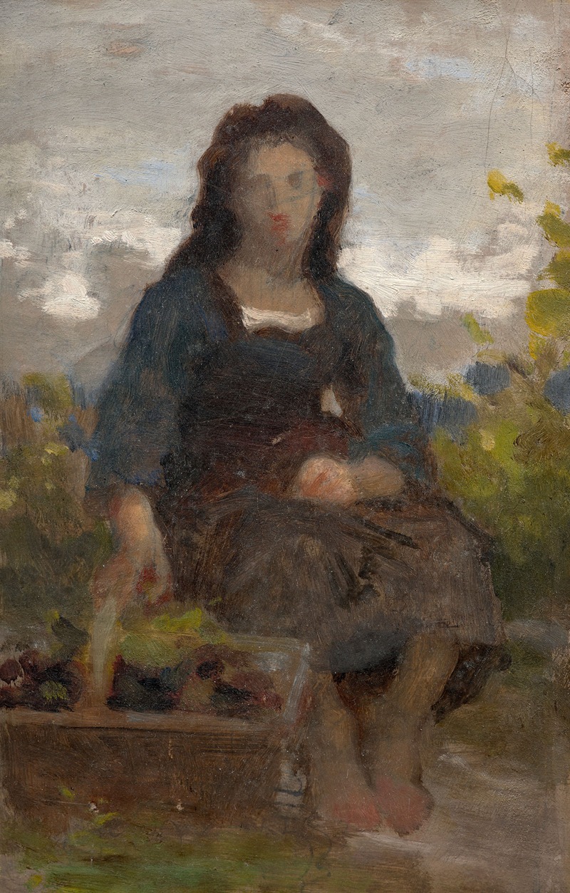 Study of a young grape harvester by William Bouguereau