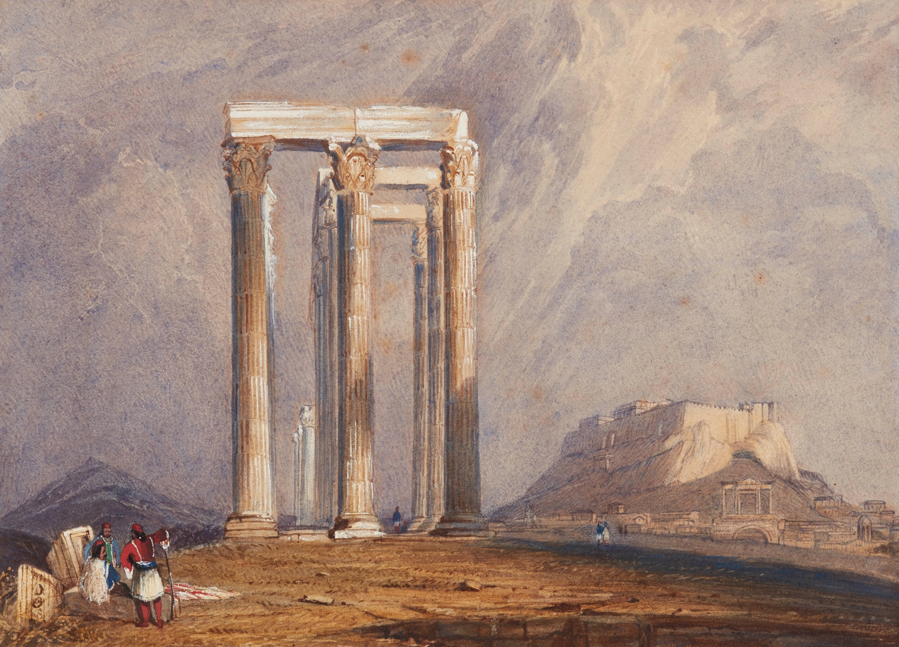 The Temple of Jupiter Olympus, Athens, by Clarkson Stanfield, public domain