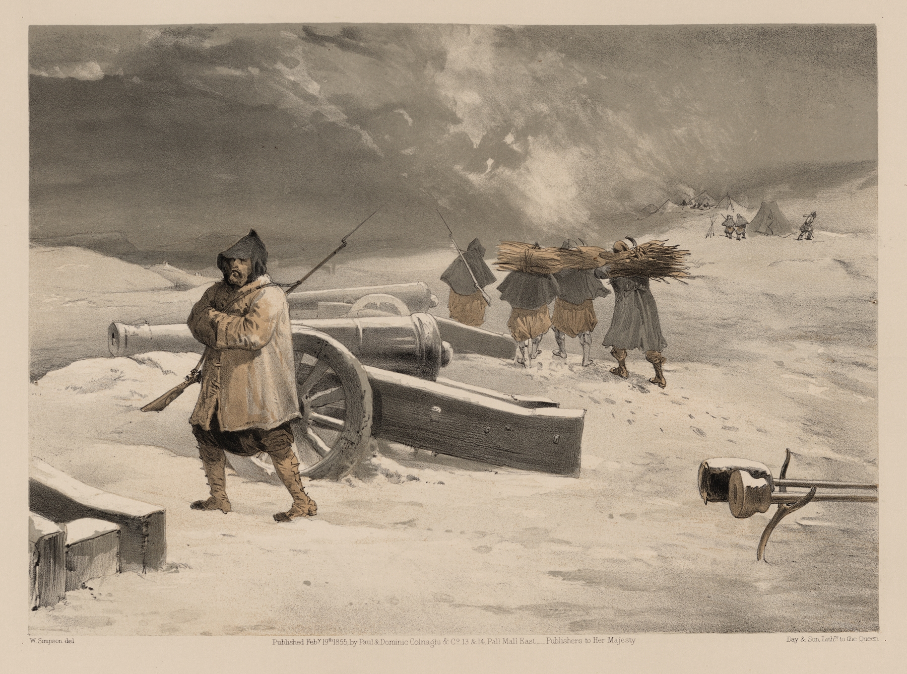 Sentinel of the Zouaves, before Sevastopol, by William Simpson, public domain