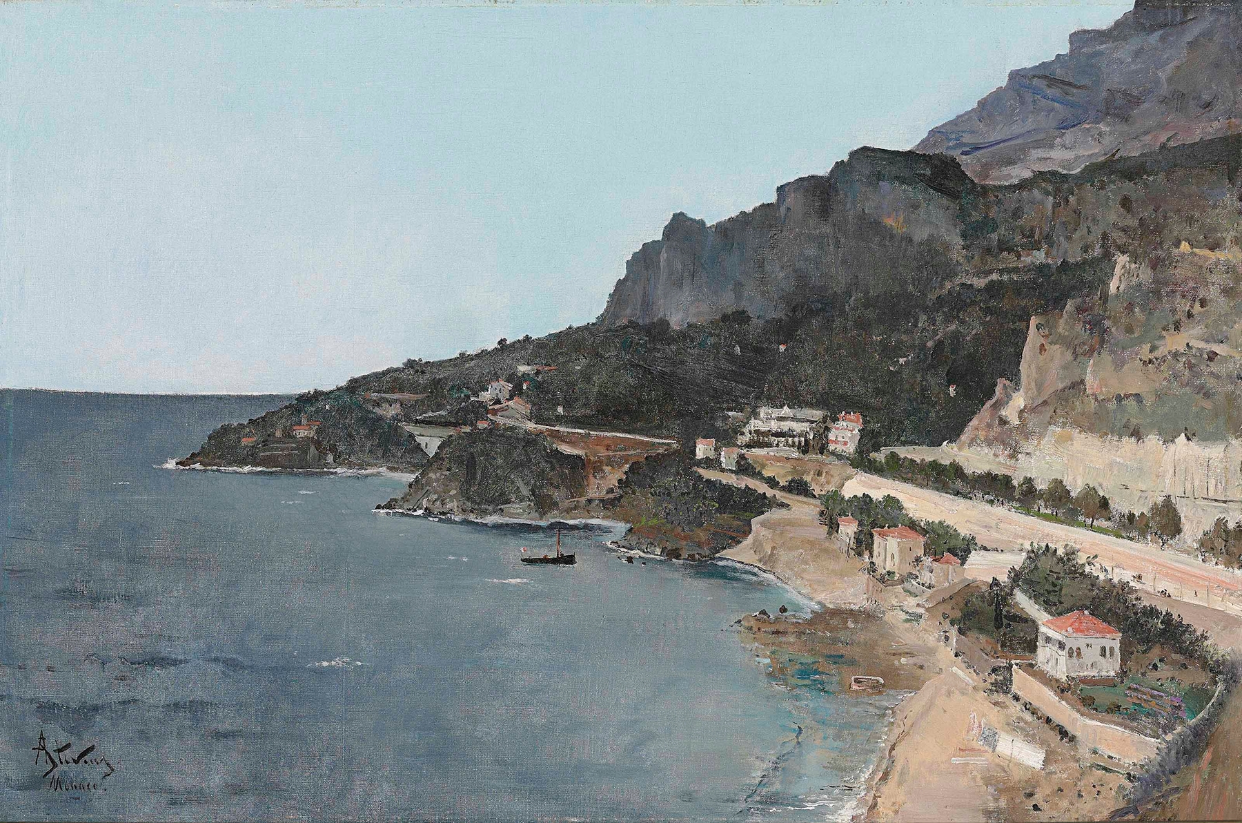 Cap D’ail, Vue prise de Palais du Prince de Monaco, by Alfred Stevens, public domain