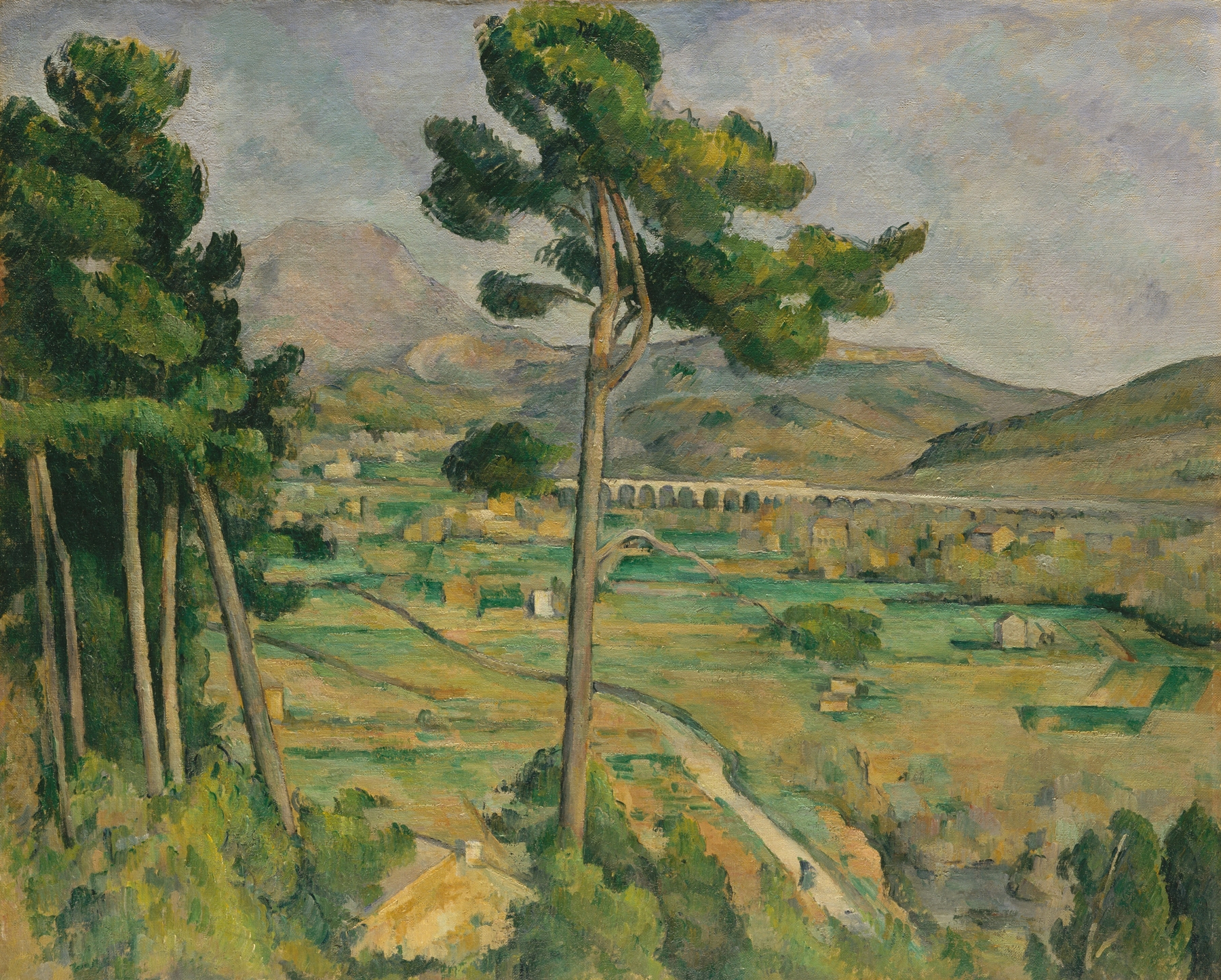 Mont Sainte-Victoire and the Viaduct of the Arc River Valley, by Paul Cezanne, public domain