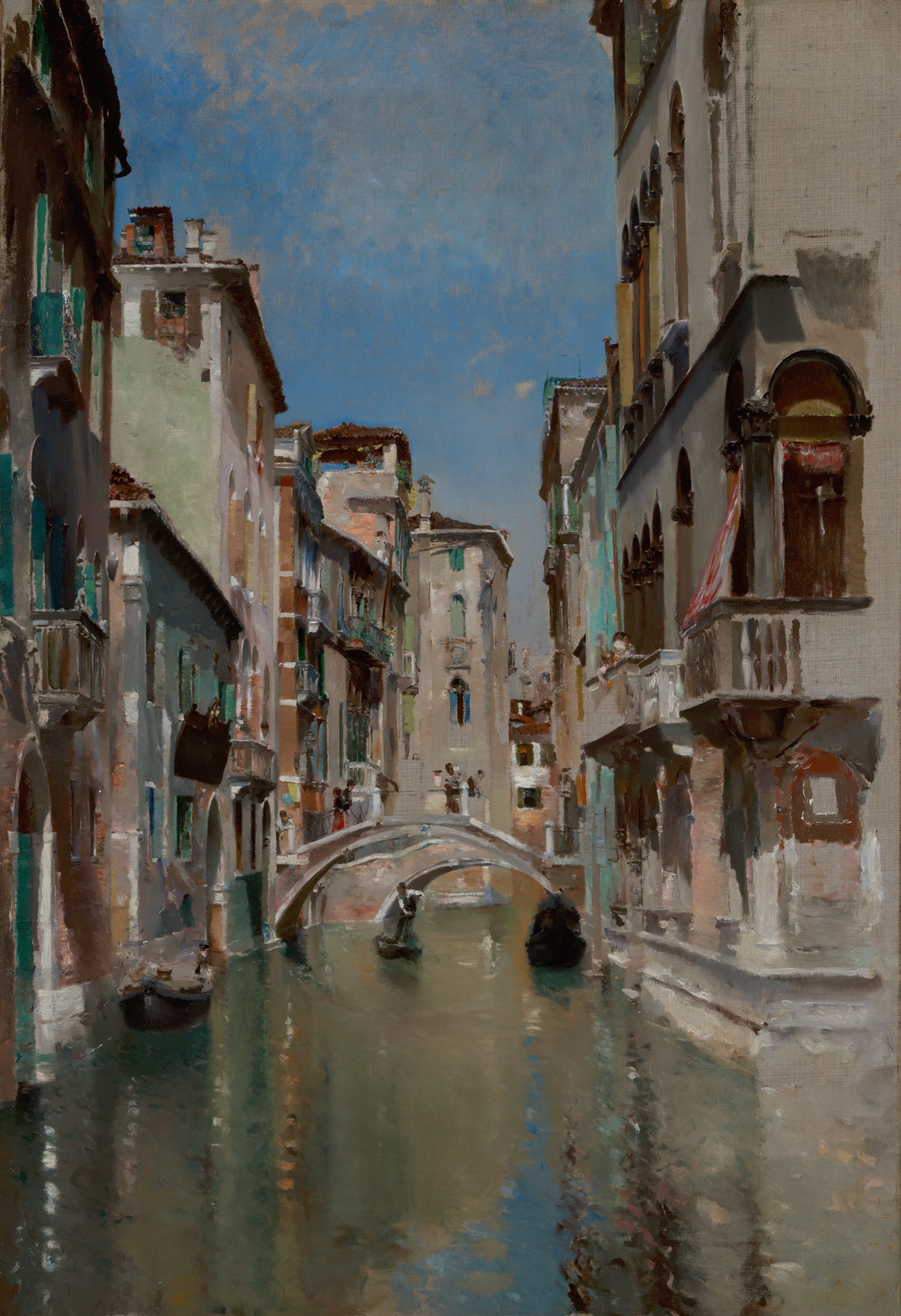 Canal in Venice, San Trovaso Quarter, oil on canvas by Robert Frederick Blum