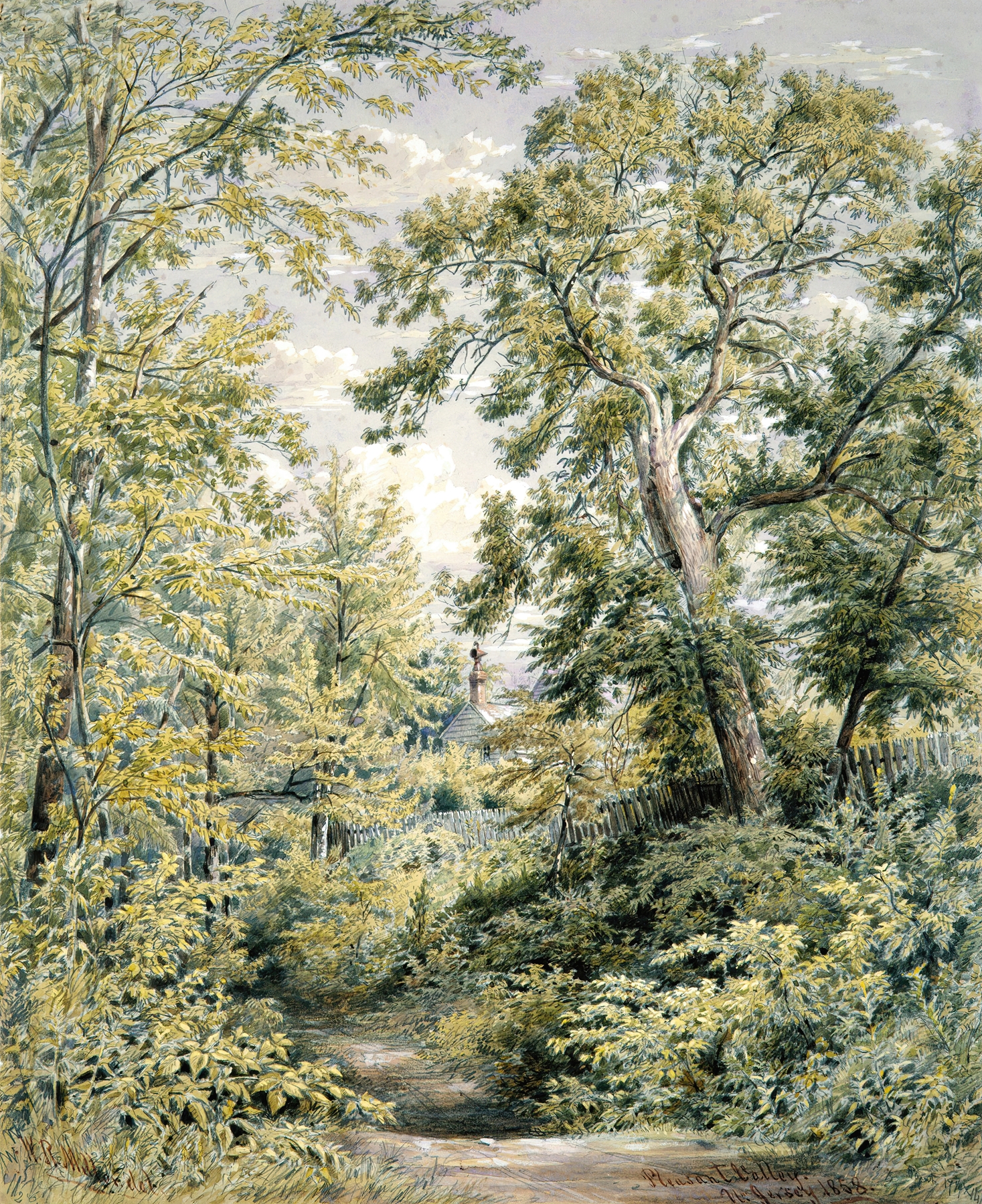 Pleasant Valley, New Jersey by William Rickarby Miller, oil on canvas depicting rolling hills and lush greenery.