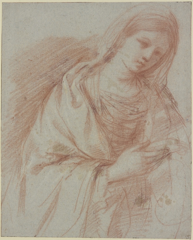 A portrait of a young woman by Guercino, showcasing her elegance and grace.
