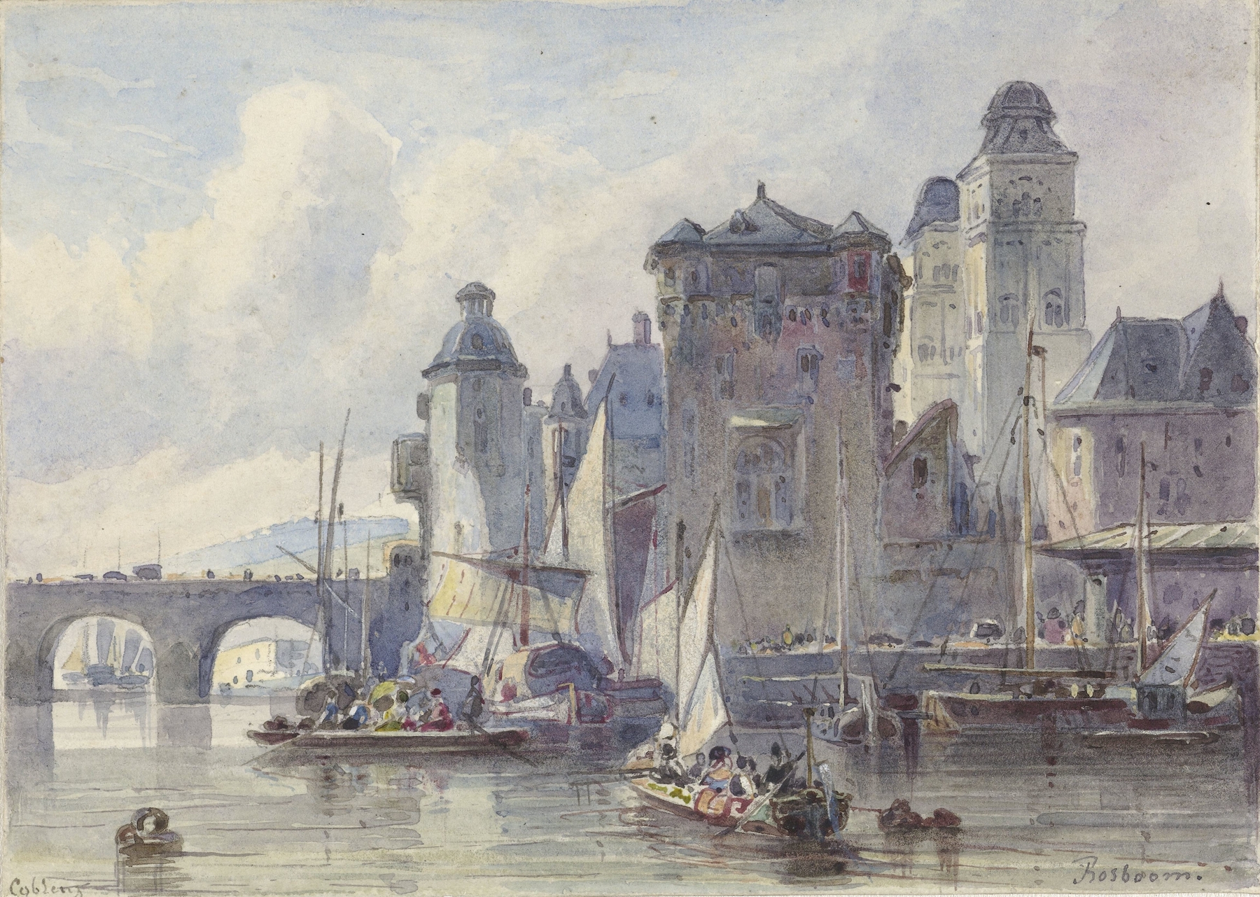 Gezicht te Koblenz, by Johannes Bosboom, public domain