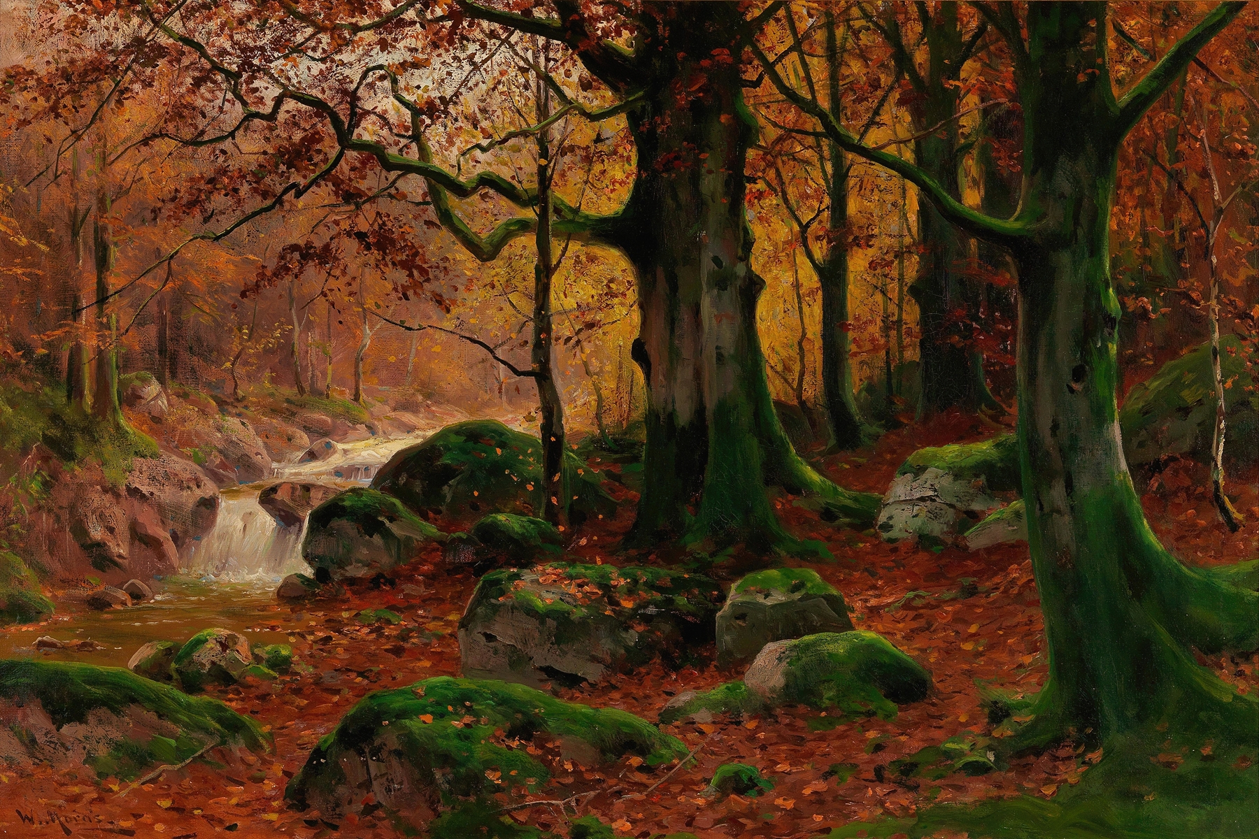 Herbstwald II, by Walter Moras, public domain