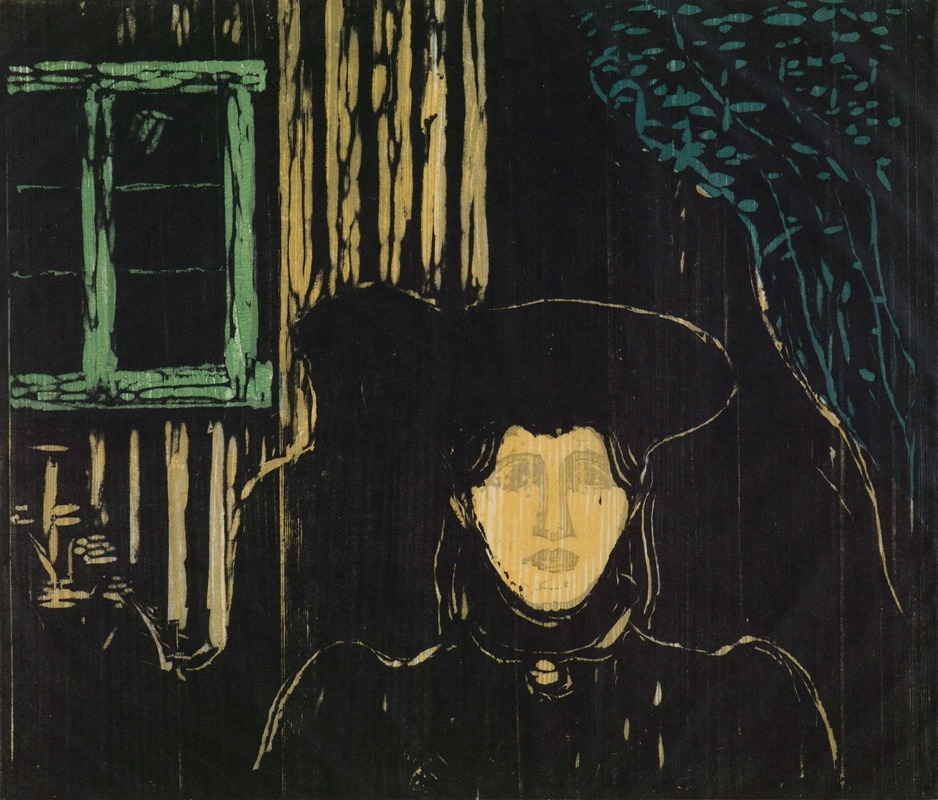 Edvard Munch's 'Moonlight' captures a serene night landscape illuminated by the moon.
