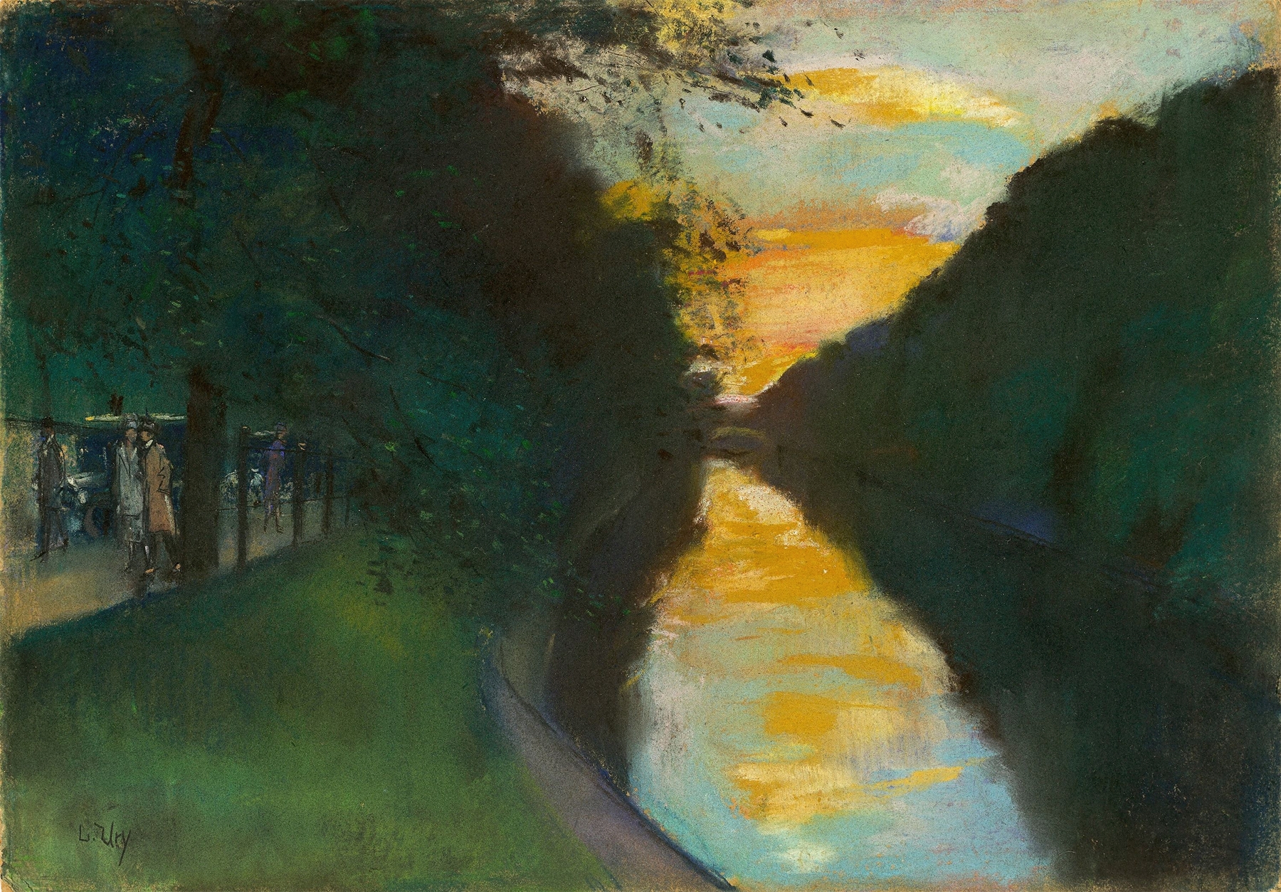 Am Landwehrkanal, Berlin, by Lesser Ury, public domain