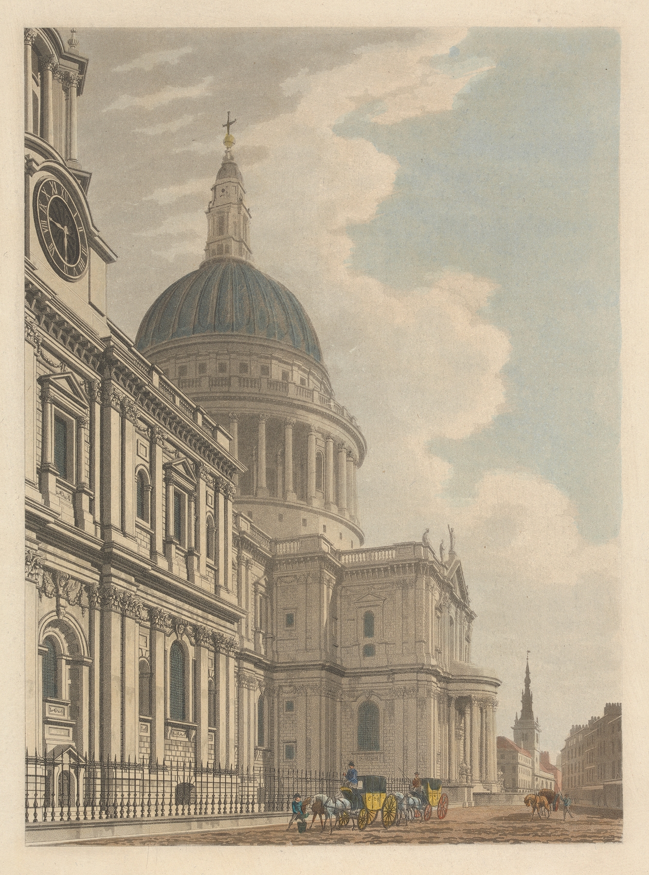 South Front of St. Pauls, by Thomas Malton, public domain