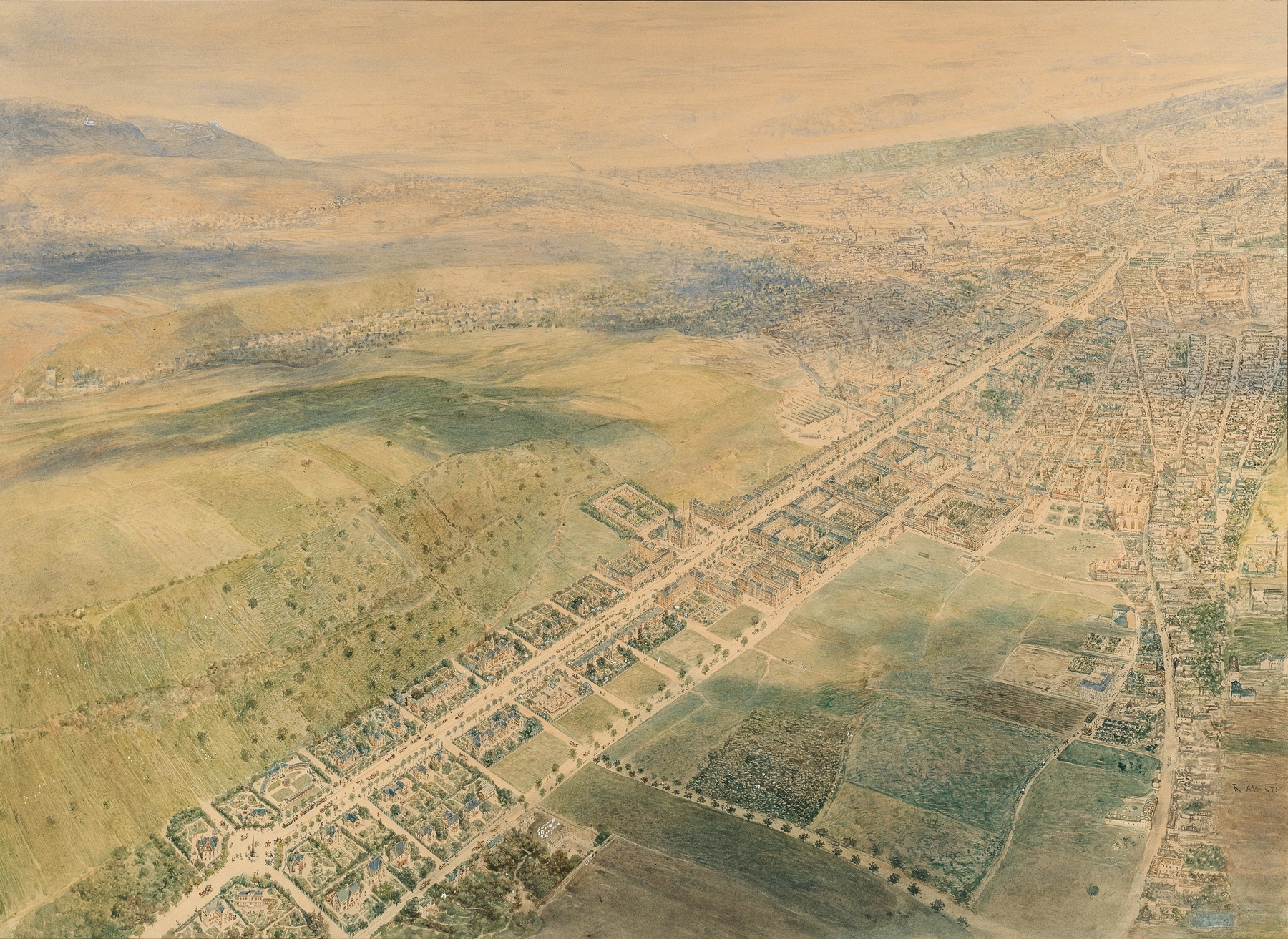 Wien-Dornbacher Boulevard and Alsbach-Einwölbung, by Rudolf von Alt, public domain