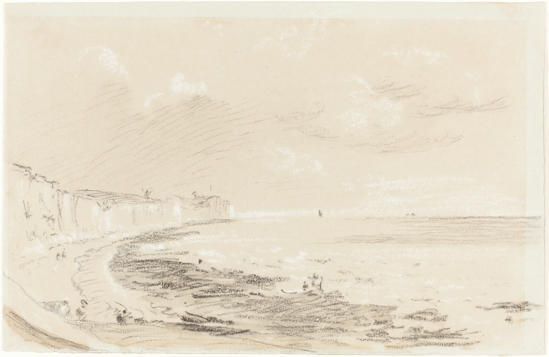 Marine scene with waves and sunlight, oil on canvas by British 19th Century