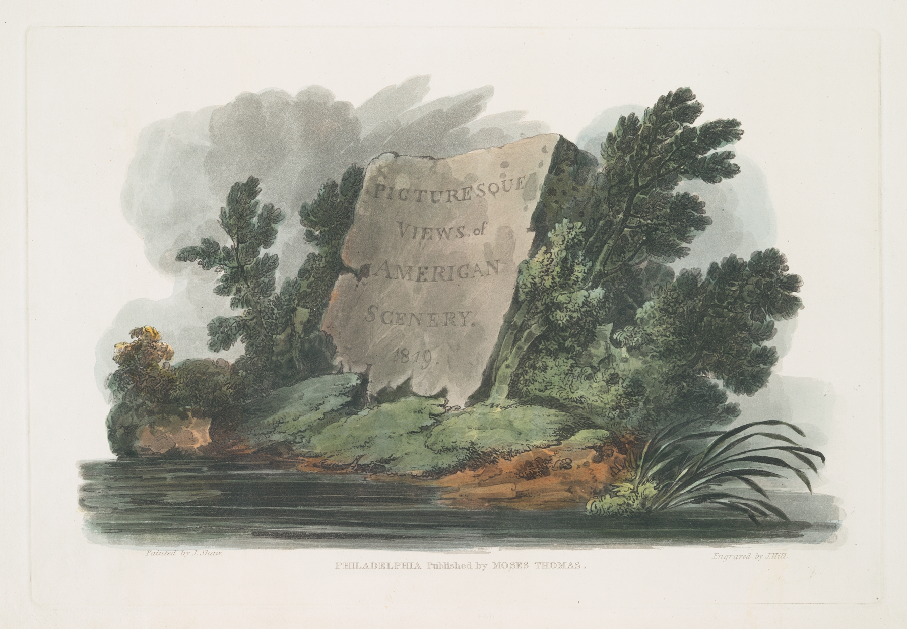 Landscape depicting rolling hills and a clear sky, by Joshua Shaw