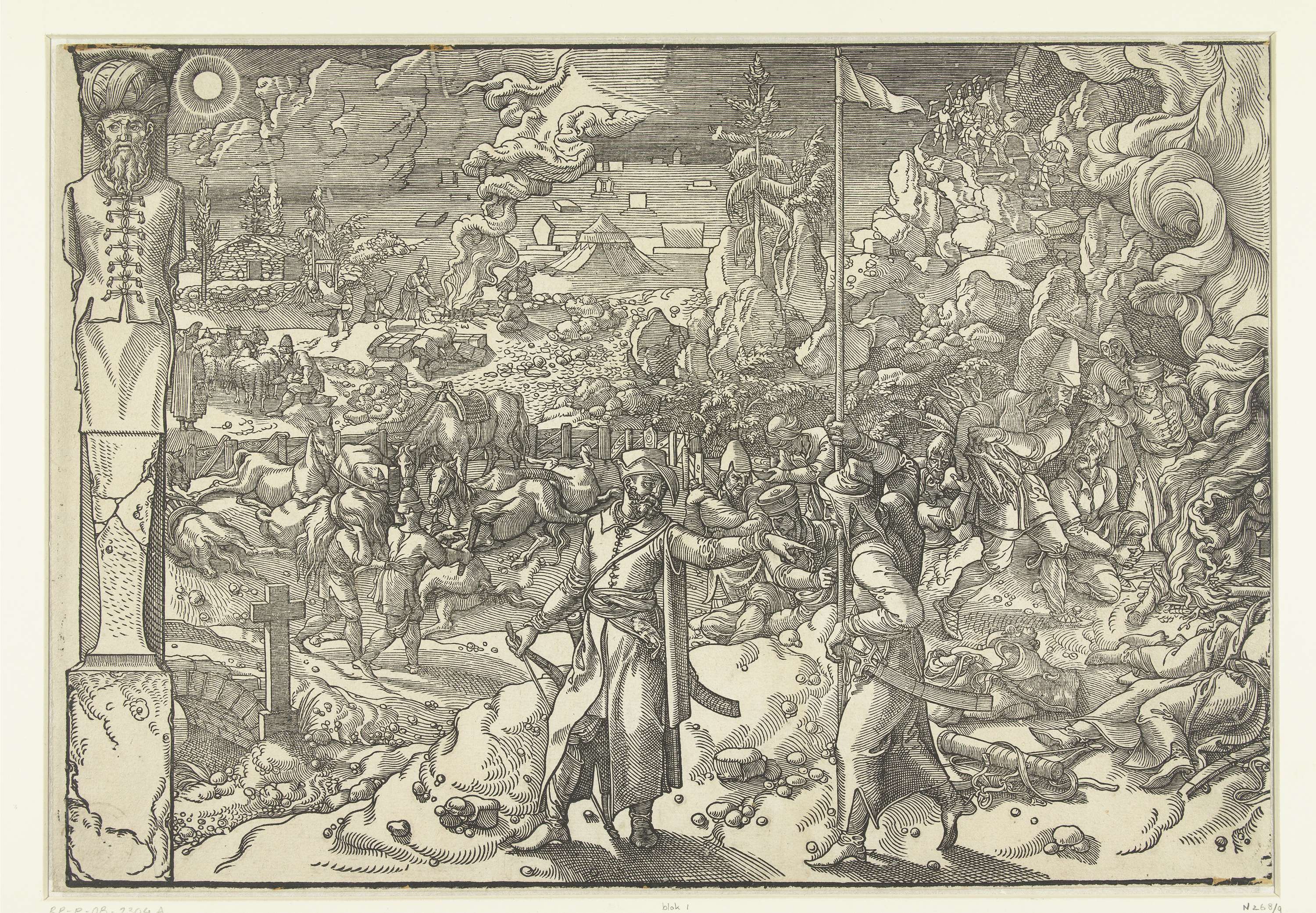 Soldaten rond een kampvuur, by Pieter Coecke van Aelst (I), public domain