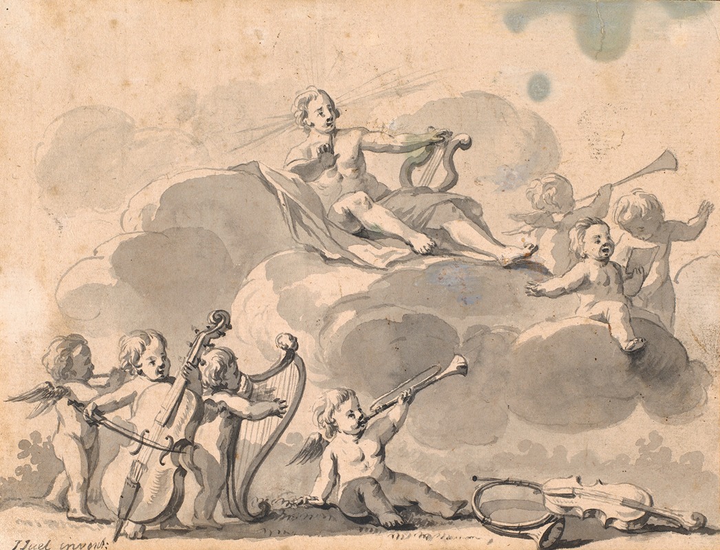 This painting depicts Apollo surrounded by muses, celebrating music and creativity.