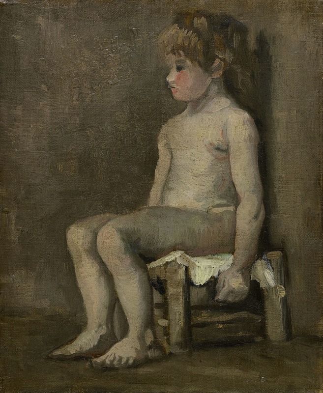 Vincent van Gogh's 'Nude Girl, Seated' captures a young woman in a relaxed pose.