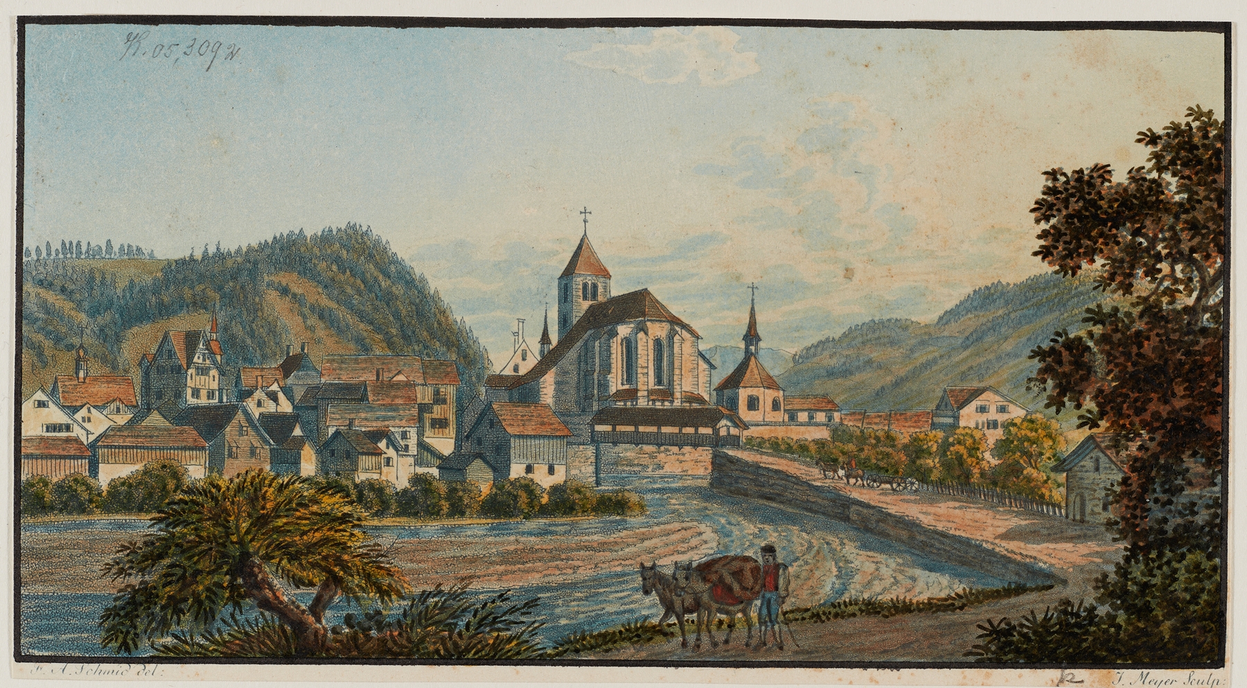Landscape of Appenzell by David Alois Schmid, oil painting depicting mountains and valleys.