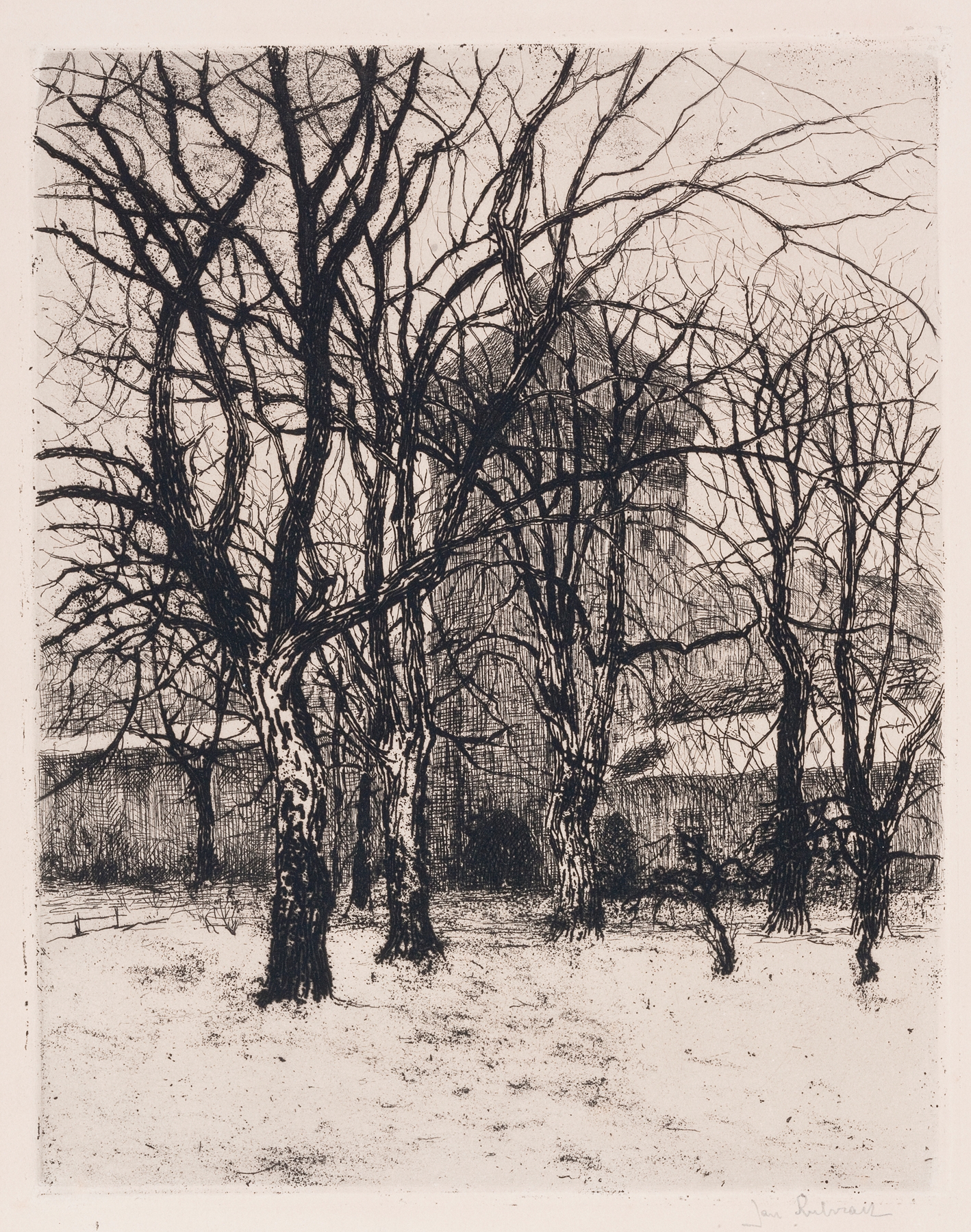 Landscape of Planty krakowskie koło Bramy Floriańskiej by Jan Rubczak, oil on canvas