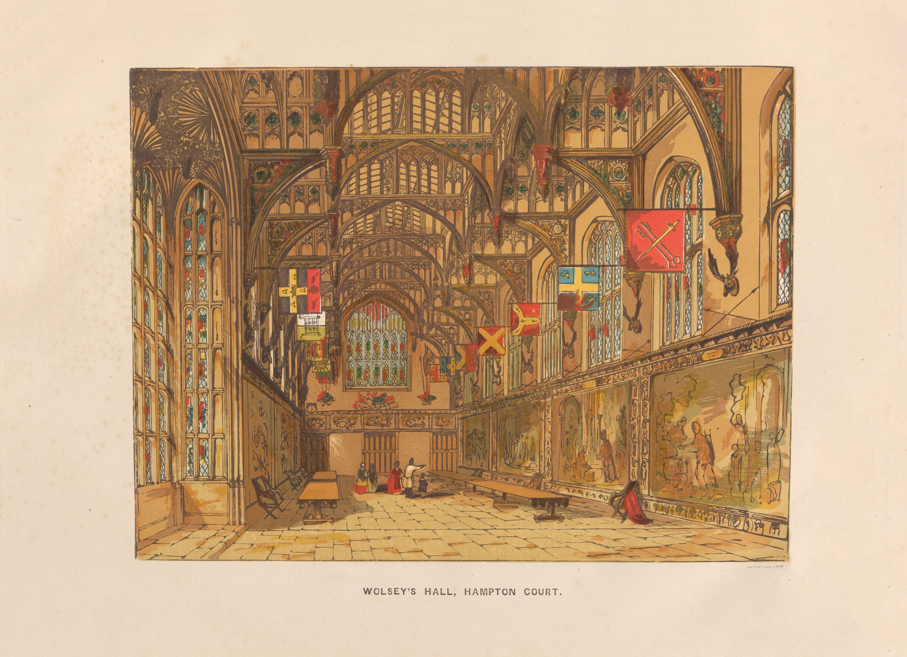 Wolsey’s Hall, Hampton Court, by Charles Knight, public domain
