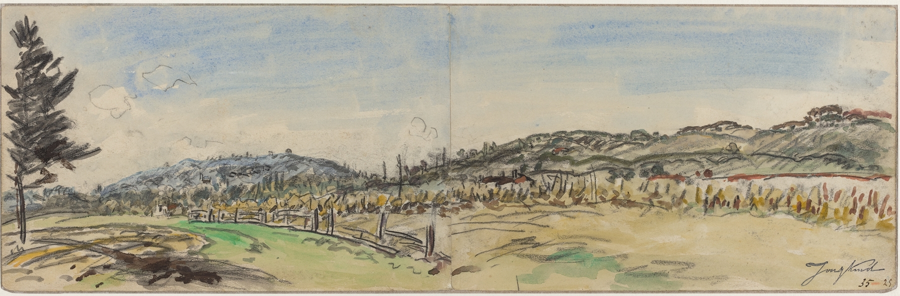 Countryside near Brezins, between Grenoble and Vienne, by Johan Barthold Jongkind, public domain