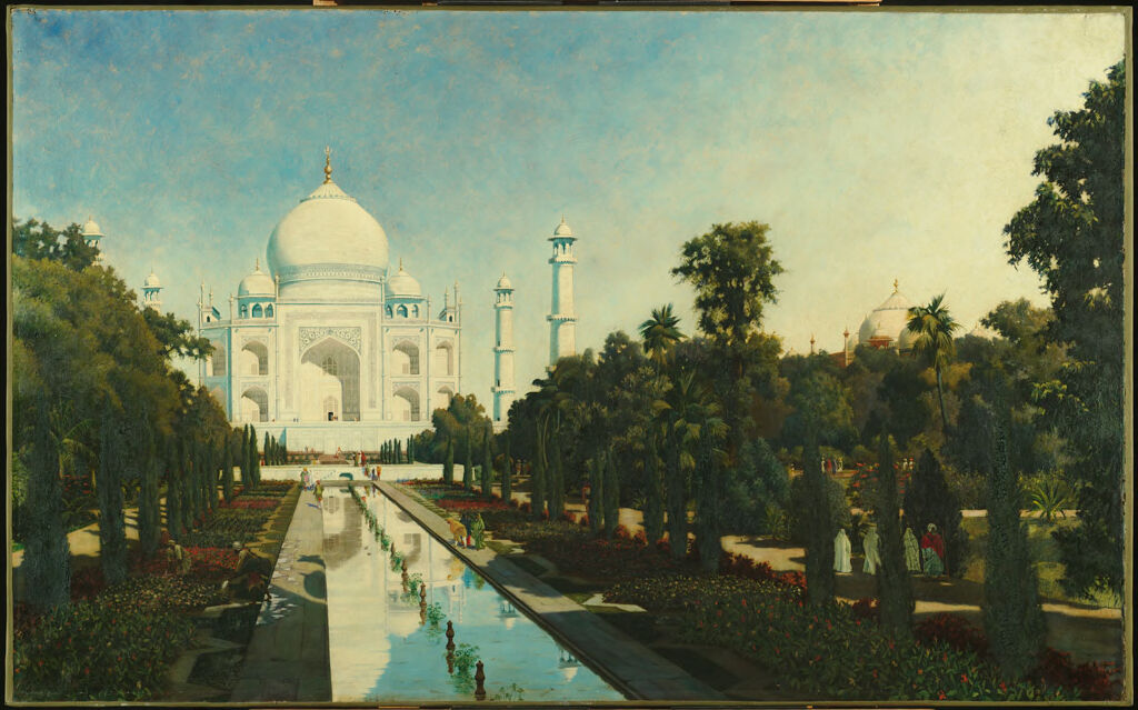 The Taj Mahal illuminated by sunlight, oil on canvas by James Rogers Rich