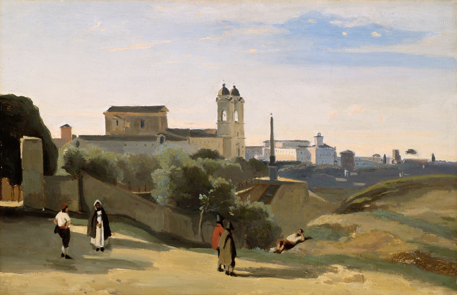 Monte Pincio, Rome, by Jean-Baptiste-Camille Corot, public domain