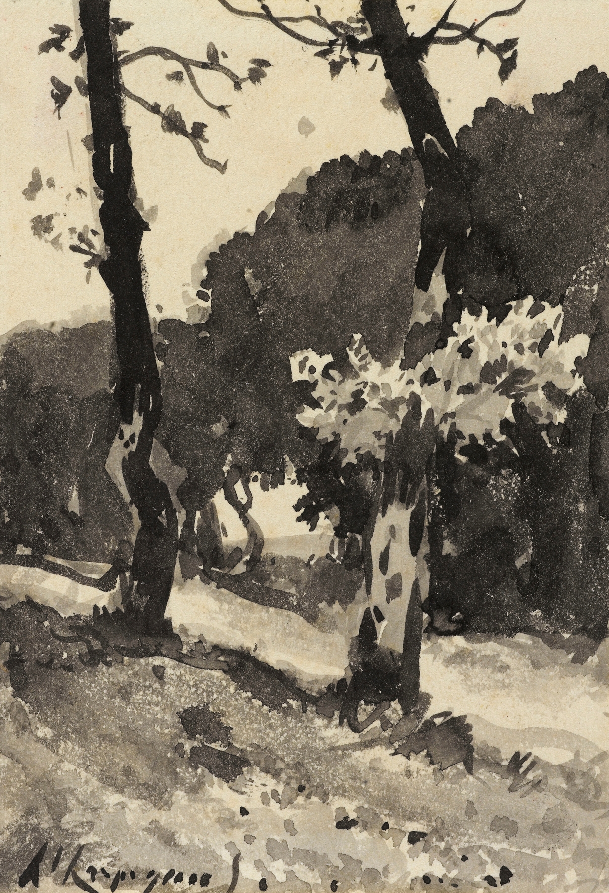 Etude d’arbres, by Henri-Joseph Harpignies, public domain