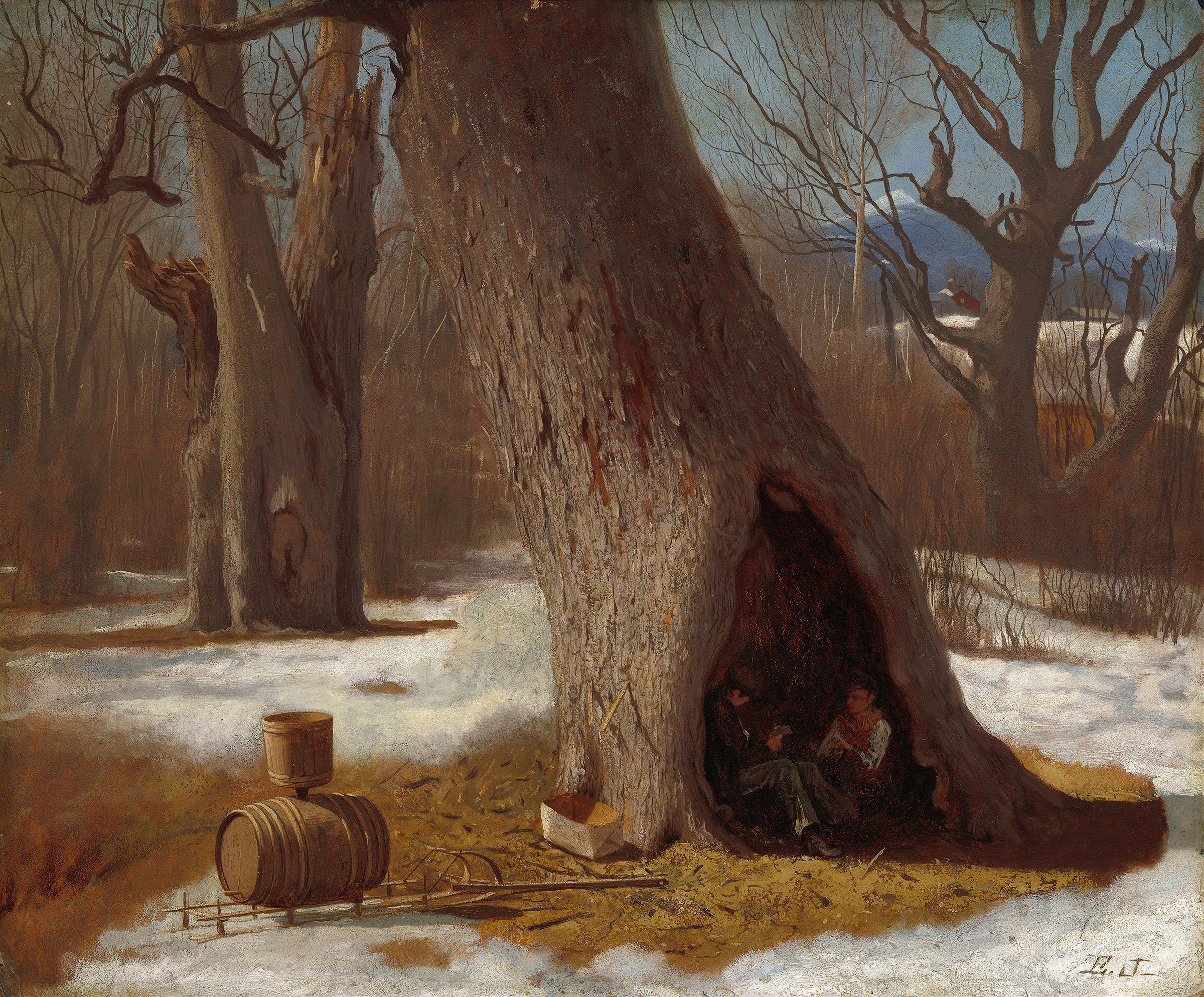 The Truants, by Eastman Johnson, public domain
