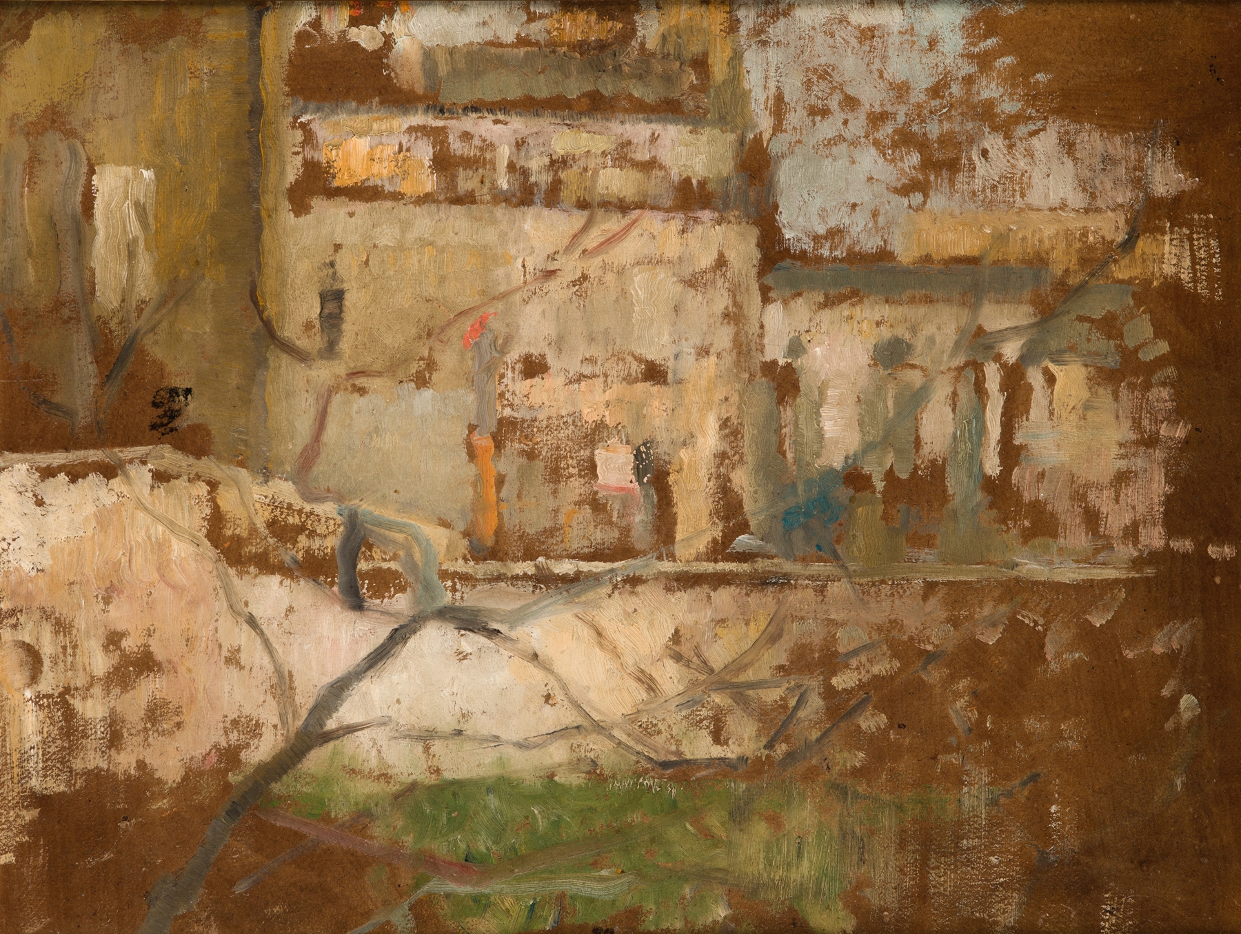 Landscape view from the studio window, oil painting by Olga Boznanska