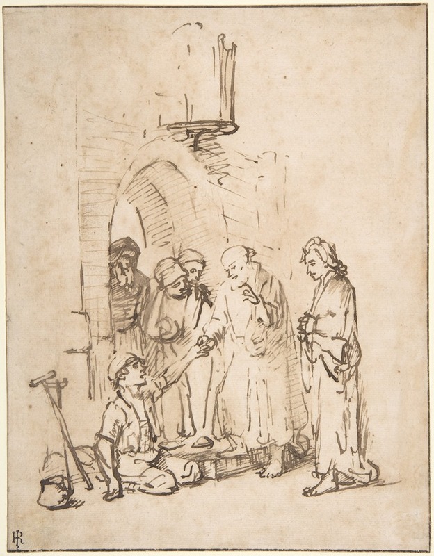 Rembrandt's 'St. Peter and St John Healing the Paralytic' captures a moment of miraculous healing.
