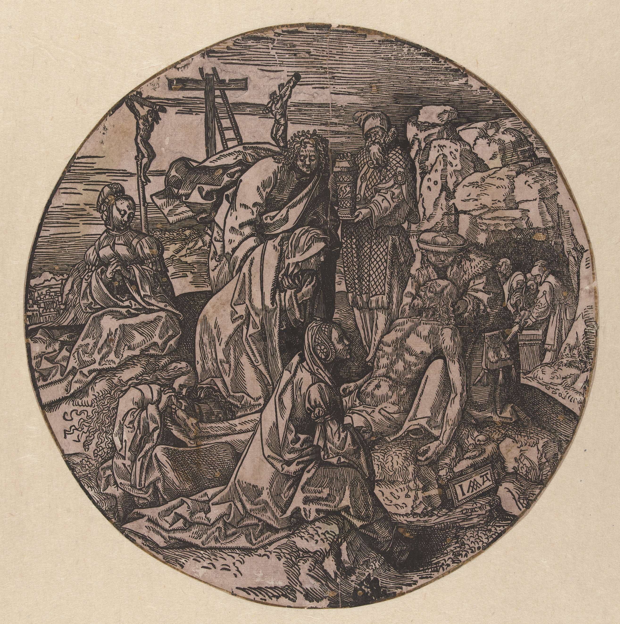 Bewening en graflegging van Christus, by Jacob Cornelisz van Oostsanen, public domain