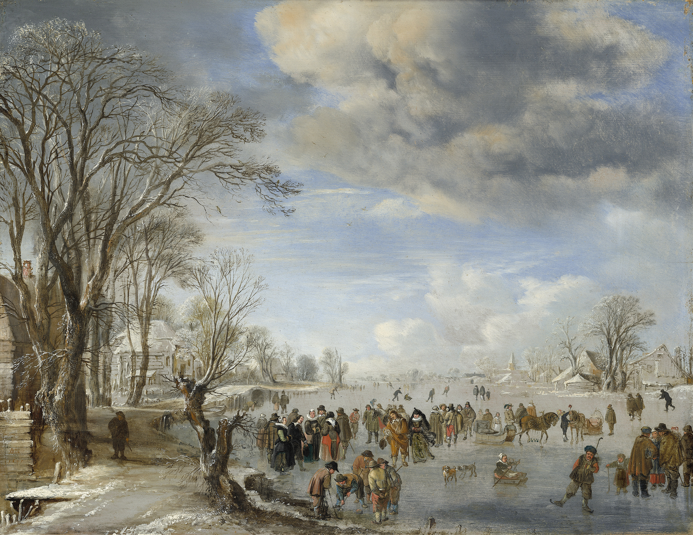 Winter in Holland – Skating Scene, by Aert van der Neer, public domain