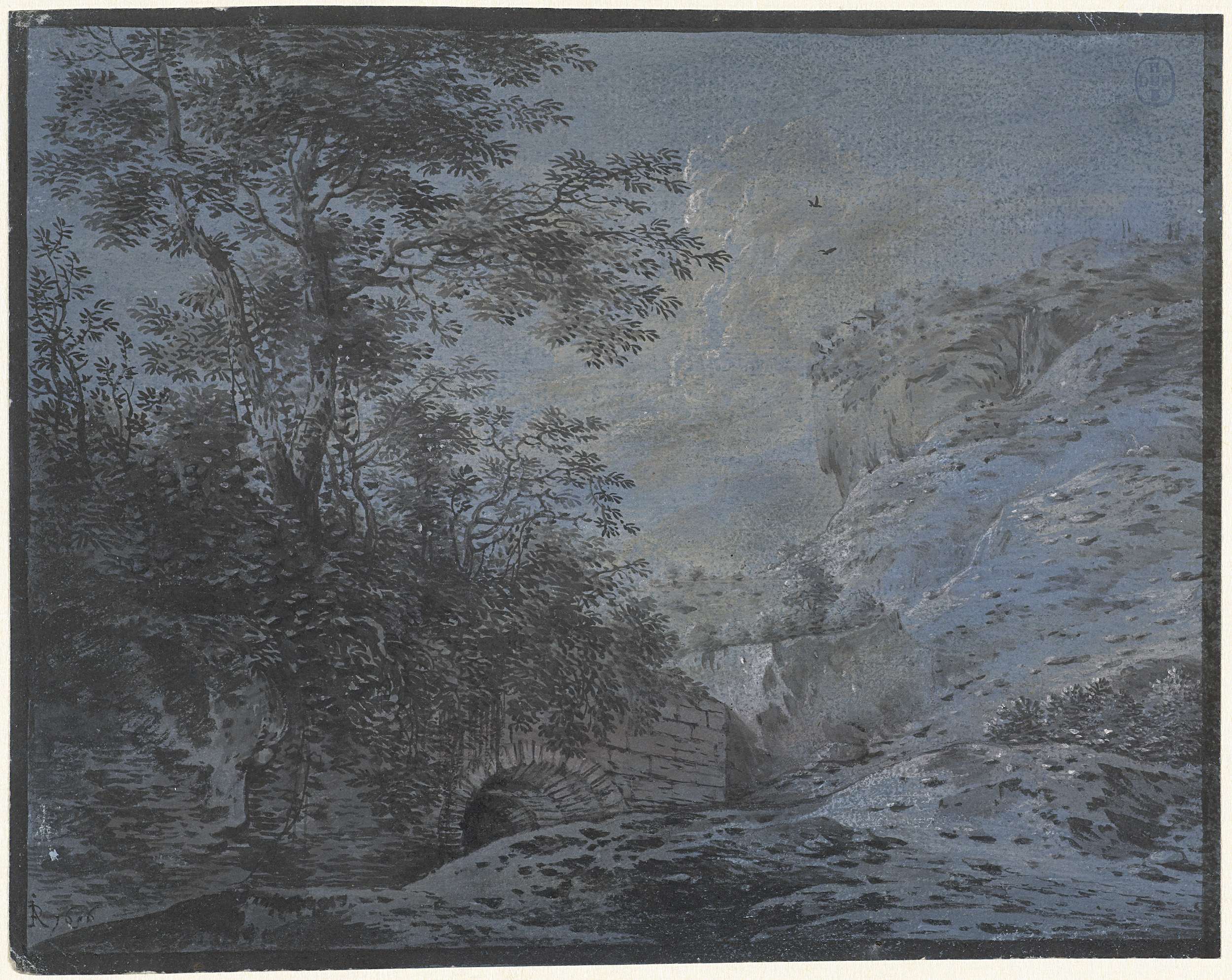 Two nocturnal landscapes by Monogrammist IAR of IAP, drawing