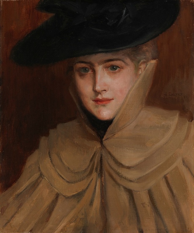 Portrait of a Young Woman by Albert Edelfelt showcases a young woman in a serene pose.