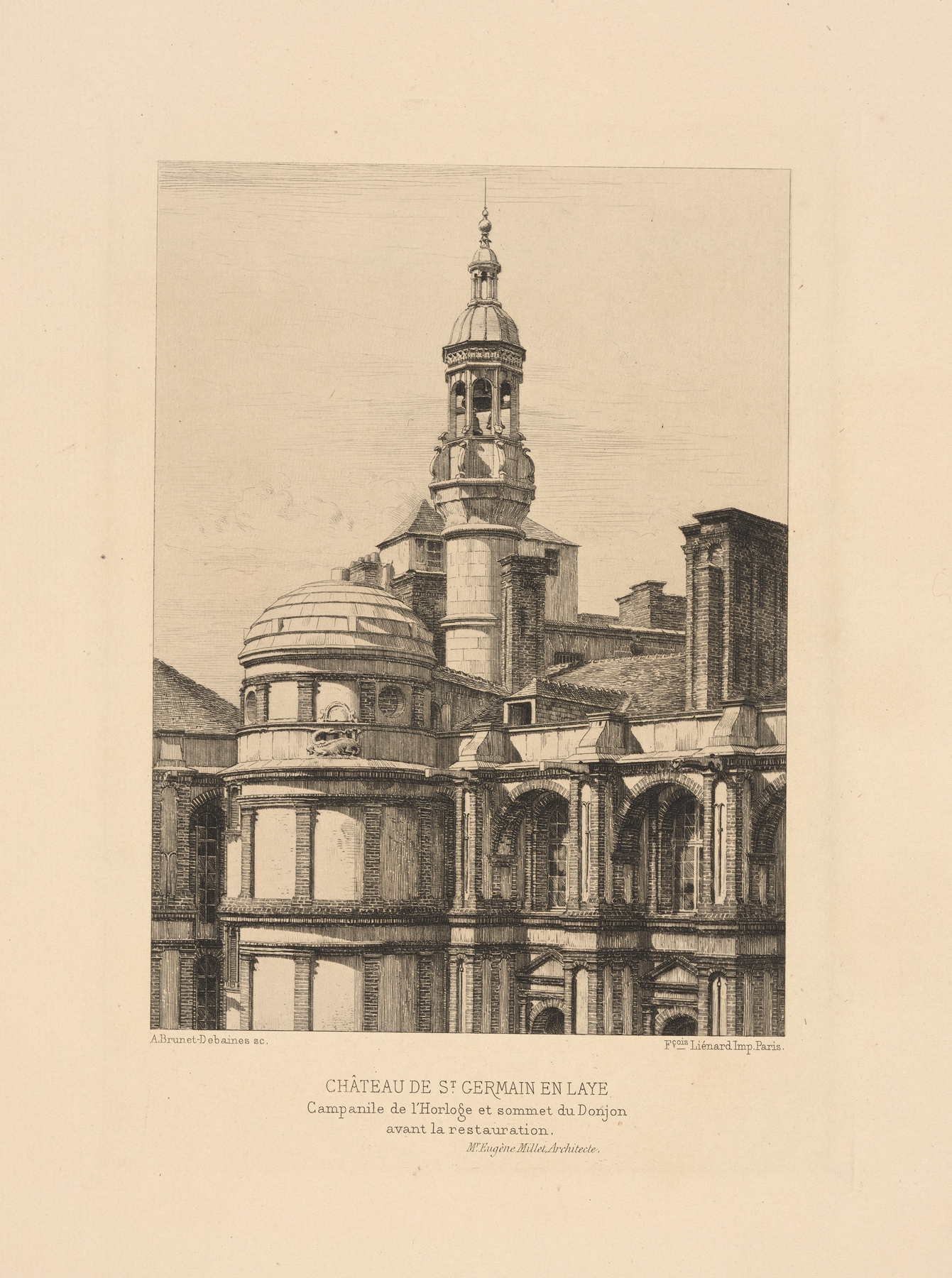Chateau de St. Germain en Laye, architecture by Alfred Brunet-Debaines, unknown medium